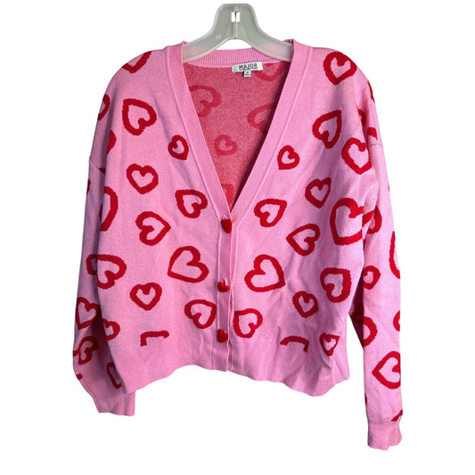 Major Valentine's Cardigan Sweater, Medium, Pink and Red
