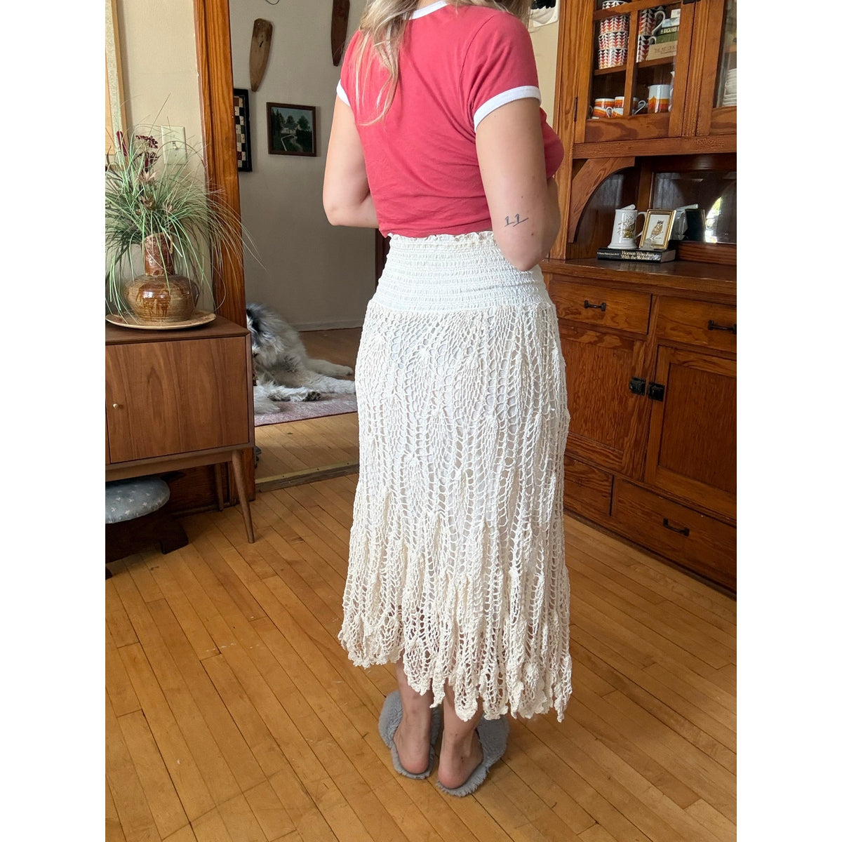Bohemian Cafe Cream Skirt Large Netting Mermaid Pirate Stretchy Cosplay