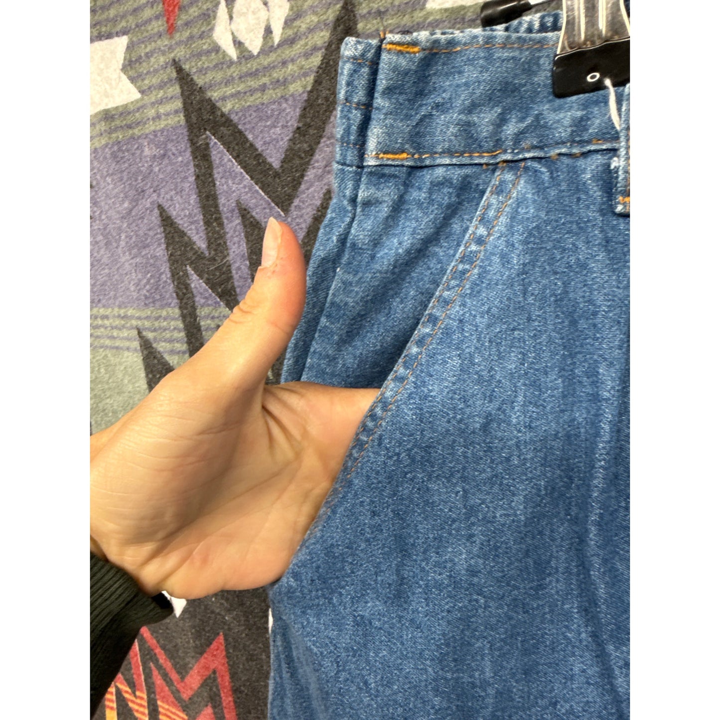 Vivaldi Denim Chambray Circle Swing Western Skirt Vintage 12