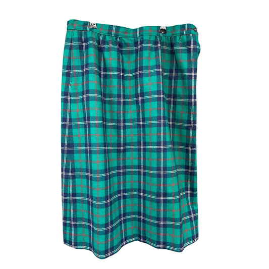 Pendleton Pencil Skirt Tartan Plaid Scottish Wool 16 Vintage Academia Green