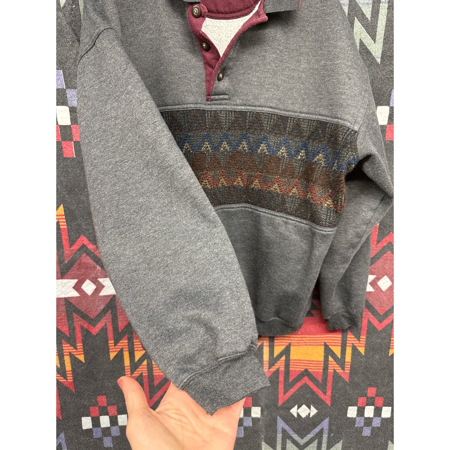 90s Safe Harbor Sportswear Men Vintage Sweatshirt Large Gray Western Indie Masc