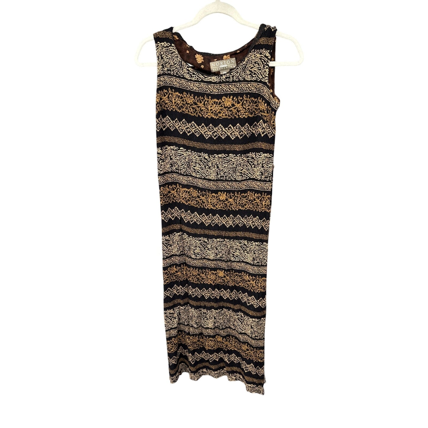 Norton Vintage 90s Y2K Tribal Maxi Packable Sundress Petite XL Beach Vacation