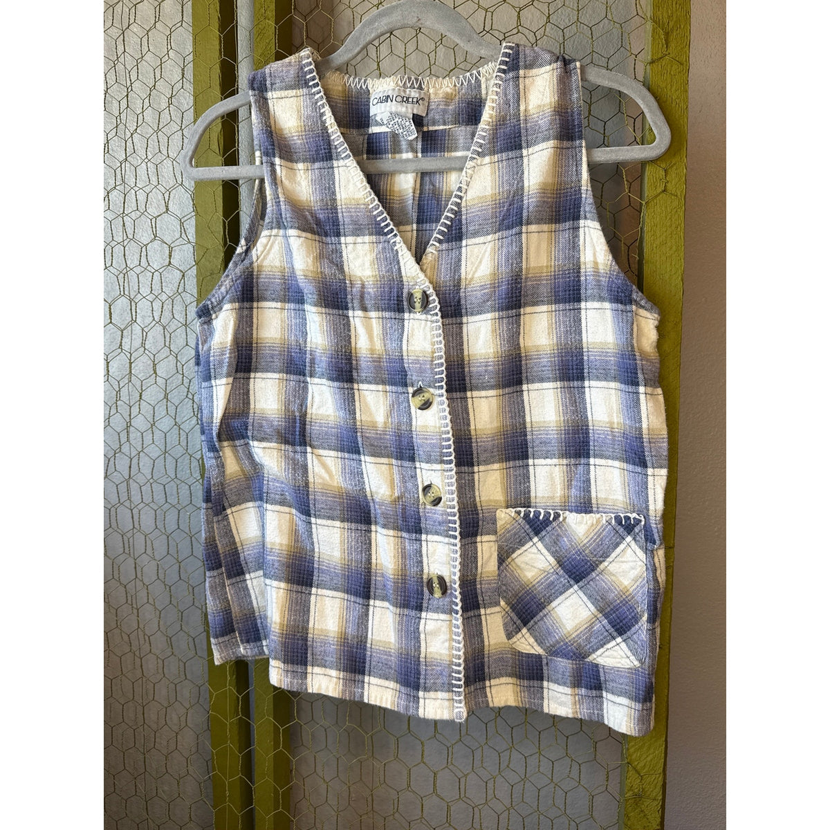 Vintage 90s Cabin Creek Medium Plaid Camping Sleeveless Phoebe Cottage Prairie