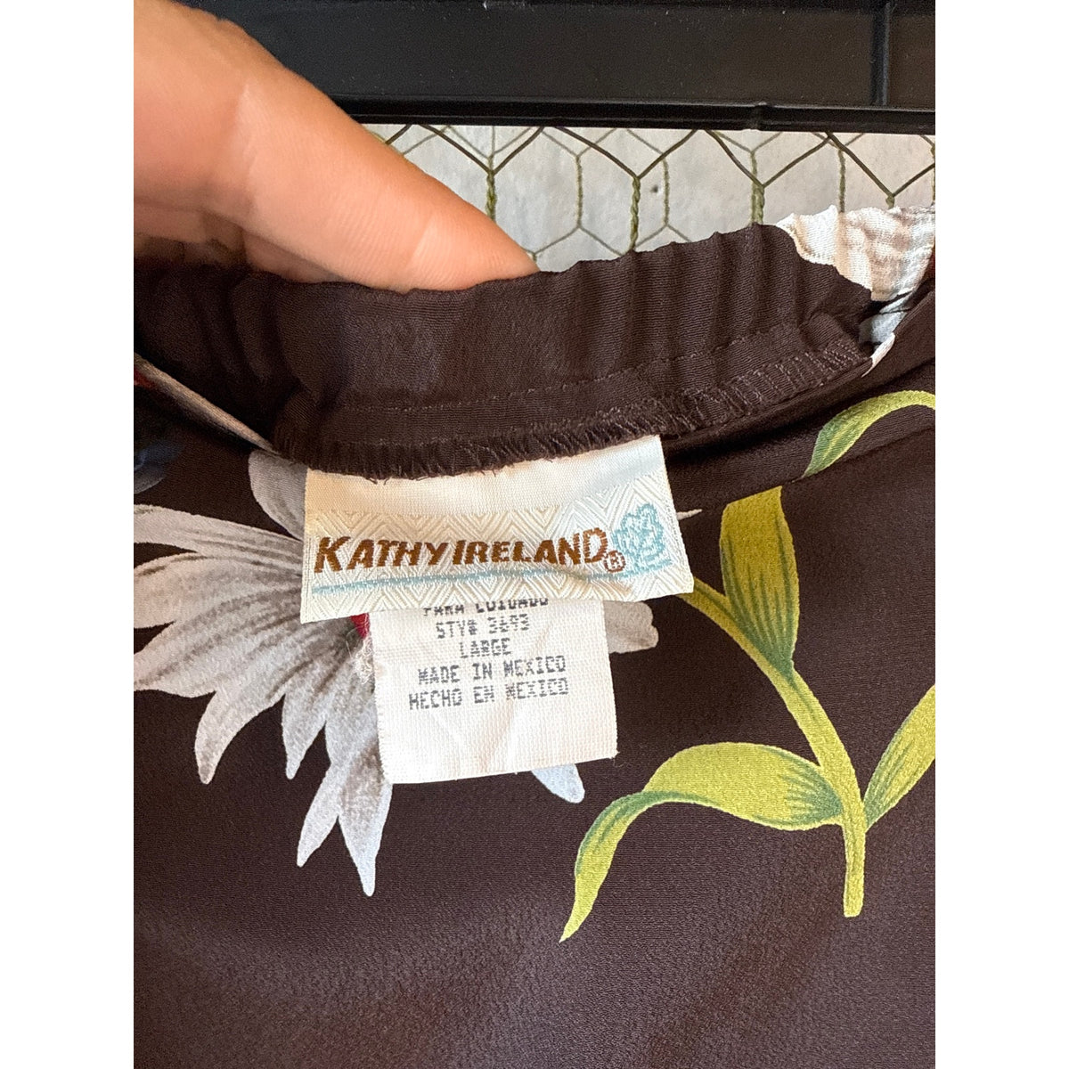 Y2K Vintage Kathy Ireland Brown Skirt Large Daisy 90s Friends Phoebe Boho Hippie