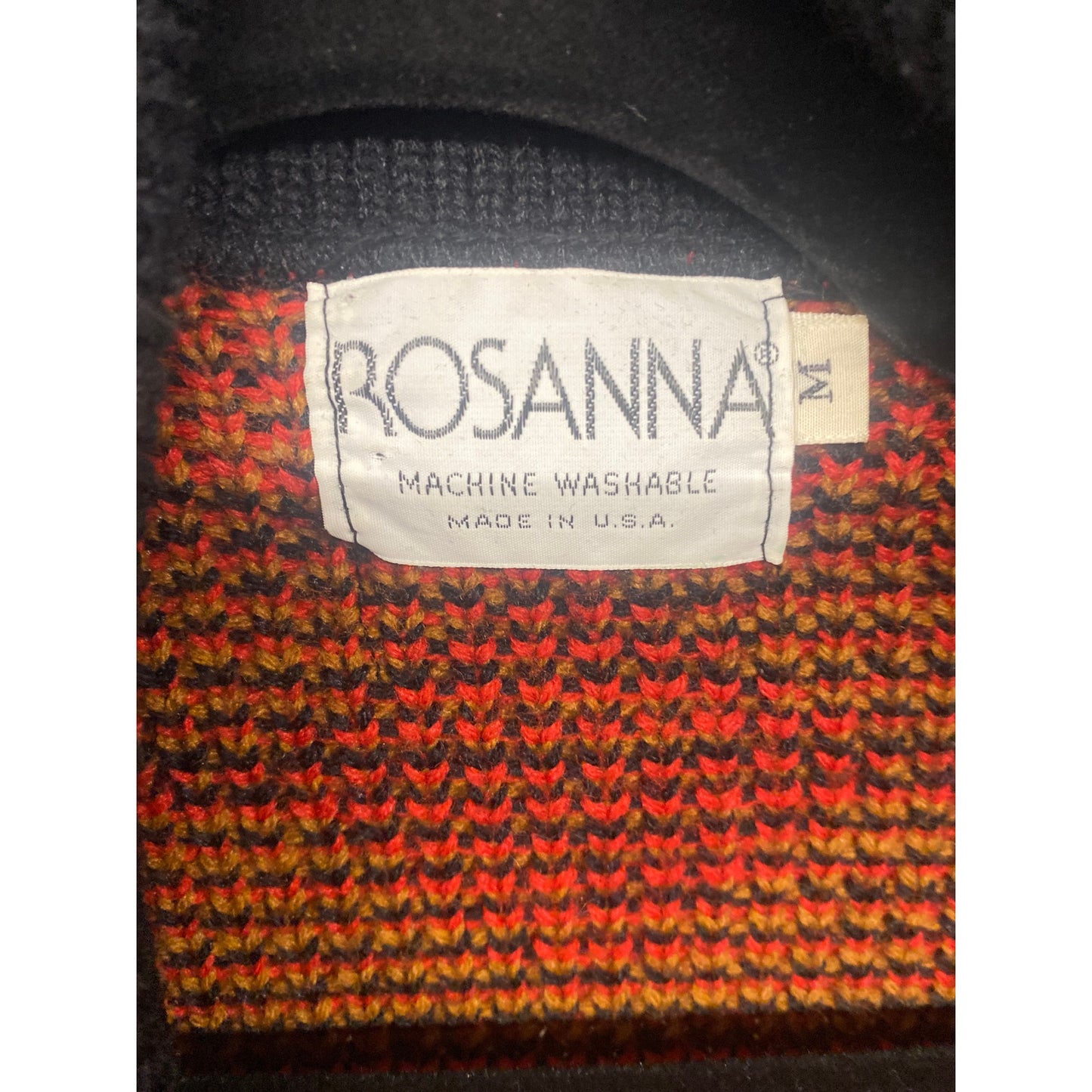 70s Vintage Rosanna Red Unisex Retro Boho Indie Tribal Western Cardigan Medium