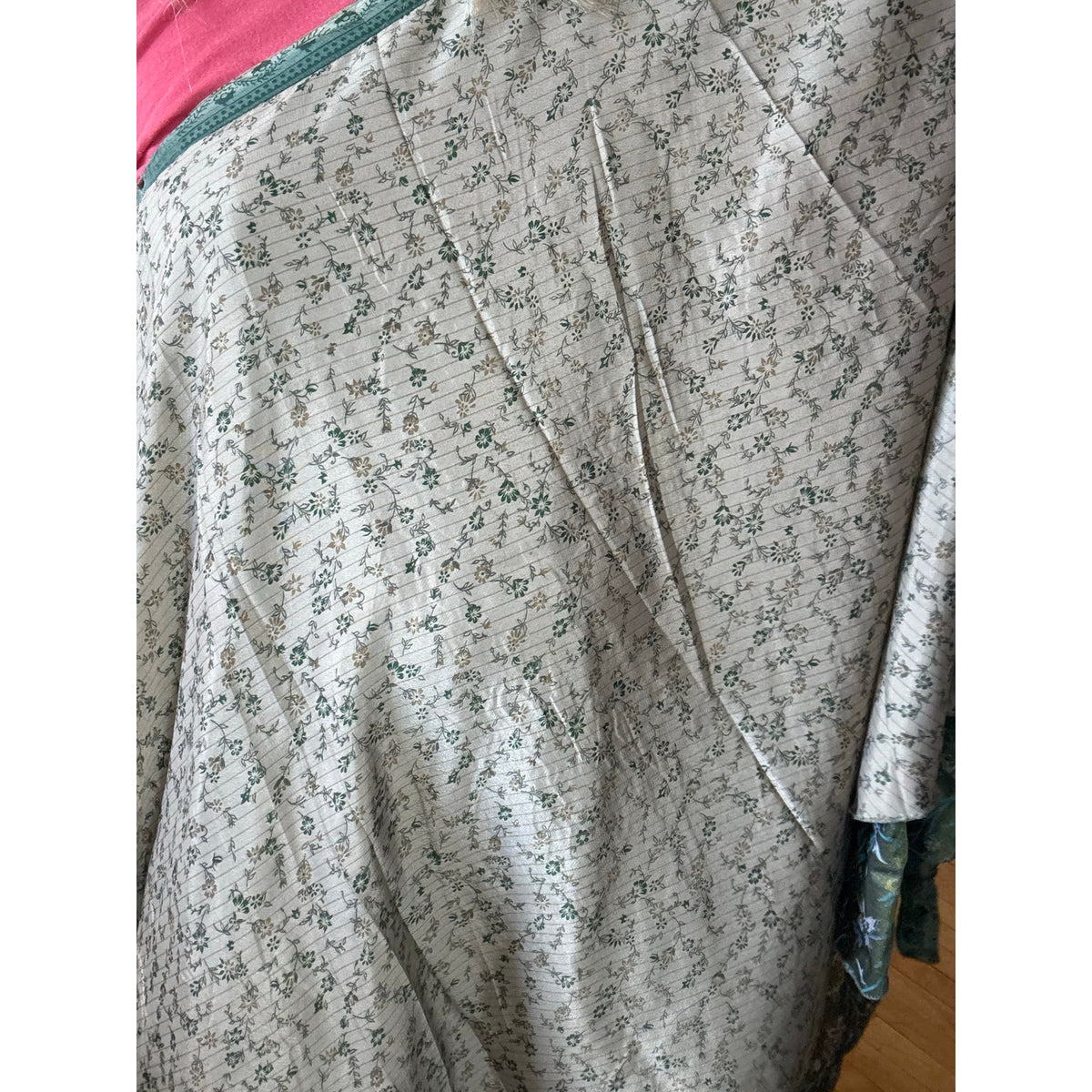 Silk Wrap Skirt Reversible Floral Boho Hippie Nature Fairy Witch Midsommar Flowy