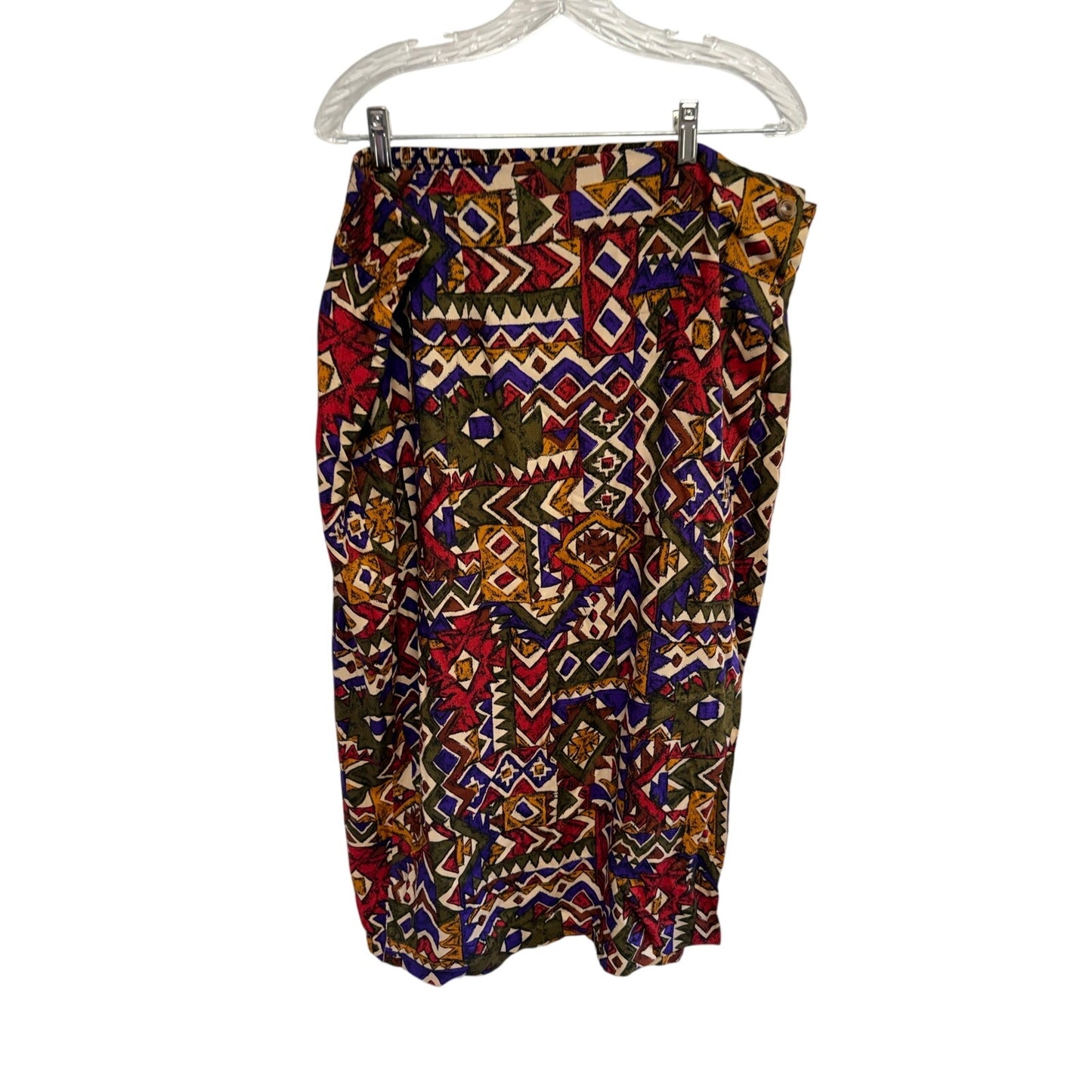 Vintage Tribal Aztec BoHo Artsy Pencil Skirt Wrap Design Stretchy