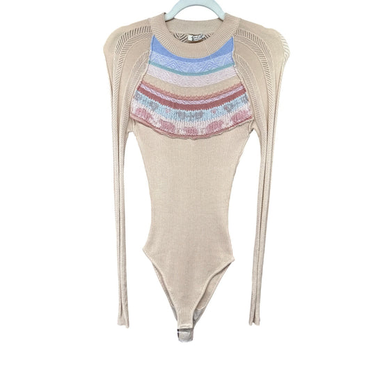 Free People Rainbow NWT Small Bodysuit Long Sleeve Pastel Dreams Sweater Knit