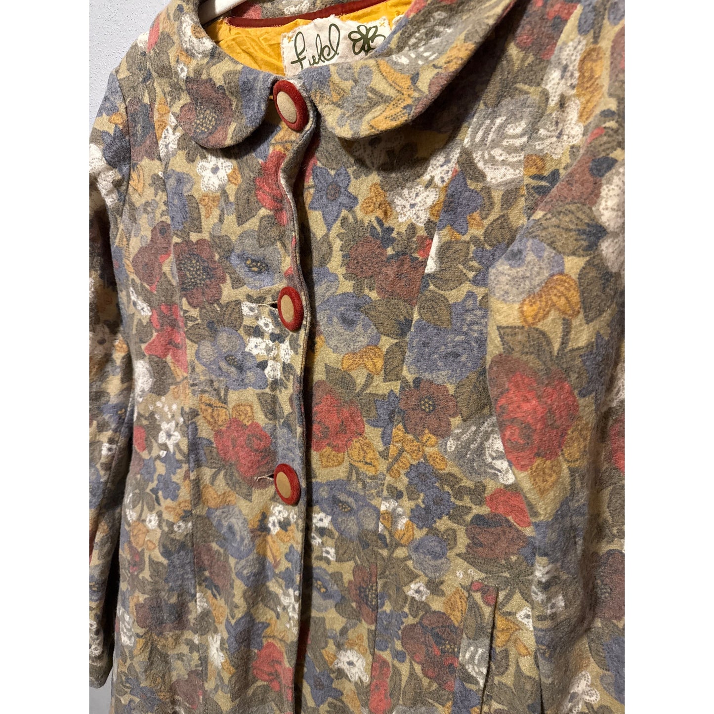 Anthropologie Field Flower Women's Floral Coat Small Twee Quirky New Girl Retro