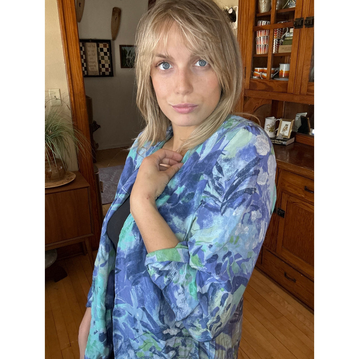 80s Blazer Professional 12 Studio 1 Floral Monet Shoulder Pads Pastel Jungle