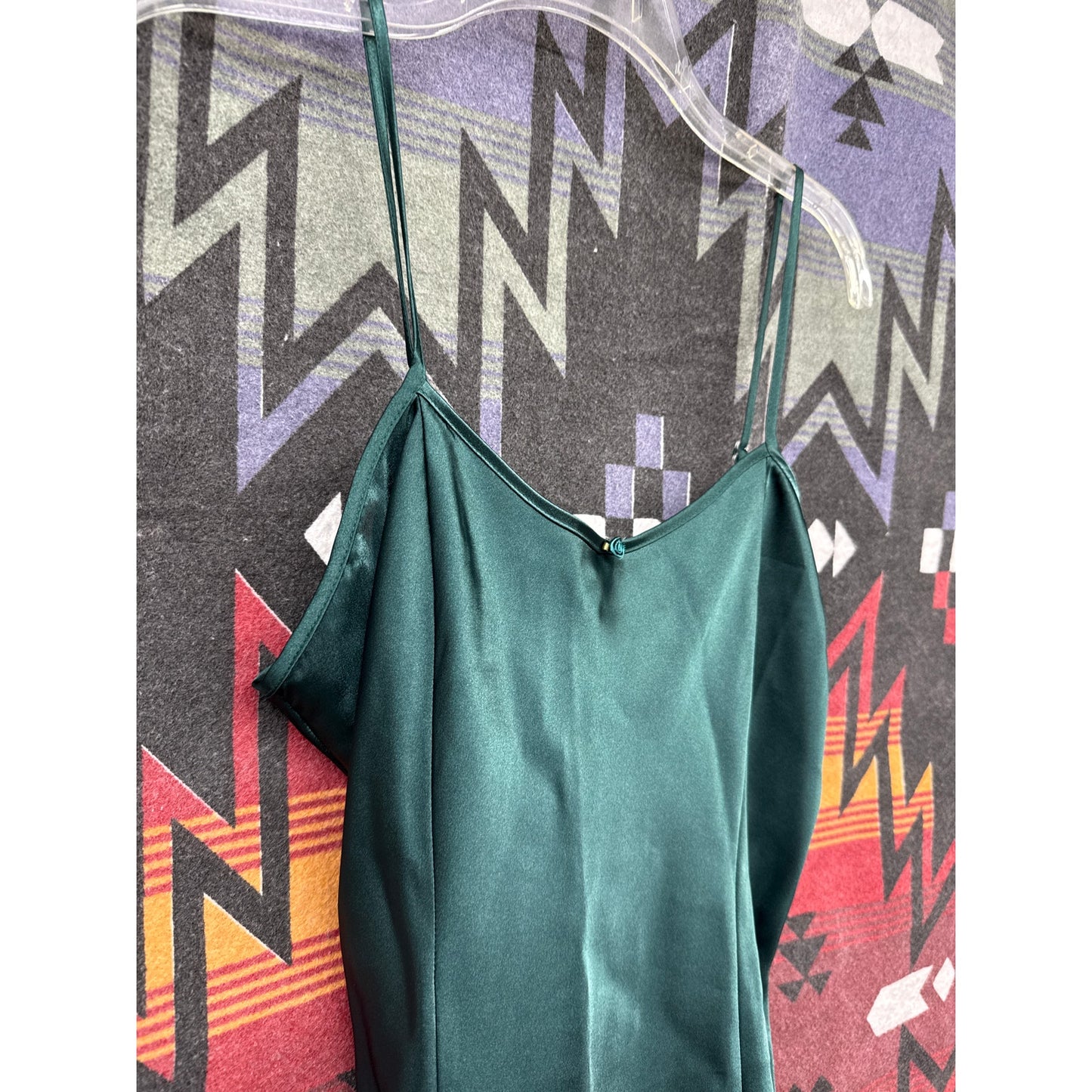 Sophia by Delicates Lingerie Vintage Slip Dress Forest Green Medium Sexy