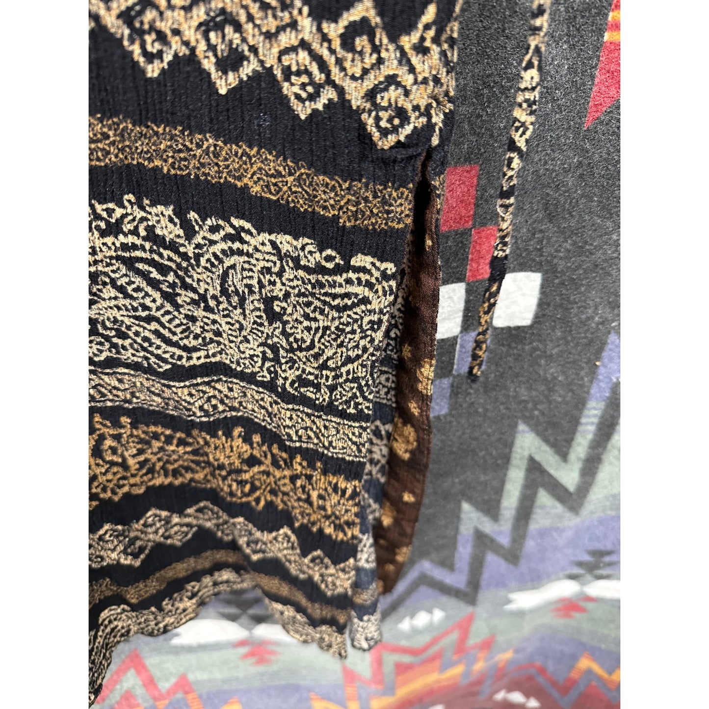 Norton Vintage 90s Y2K Tribal Maxi Packable Sundress Petite XL Beach Vacation