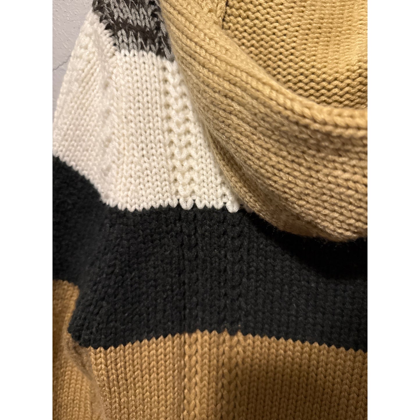 Lemo Vintage Y2K Striped Hooded Cardigan Large Knit Millennial Preppy Phoebe
