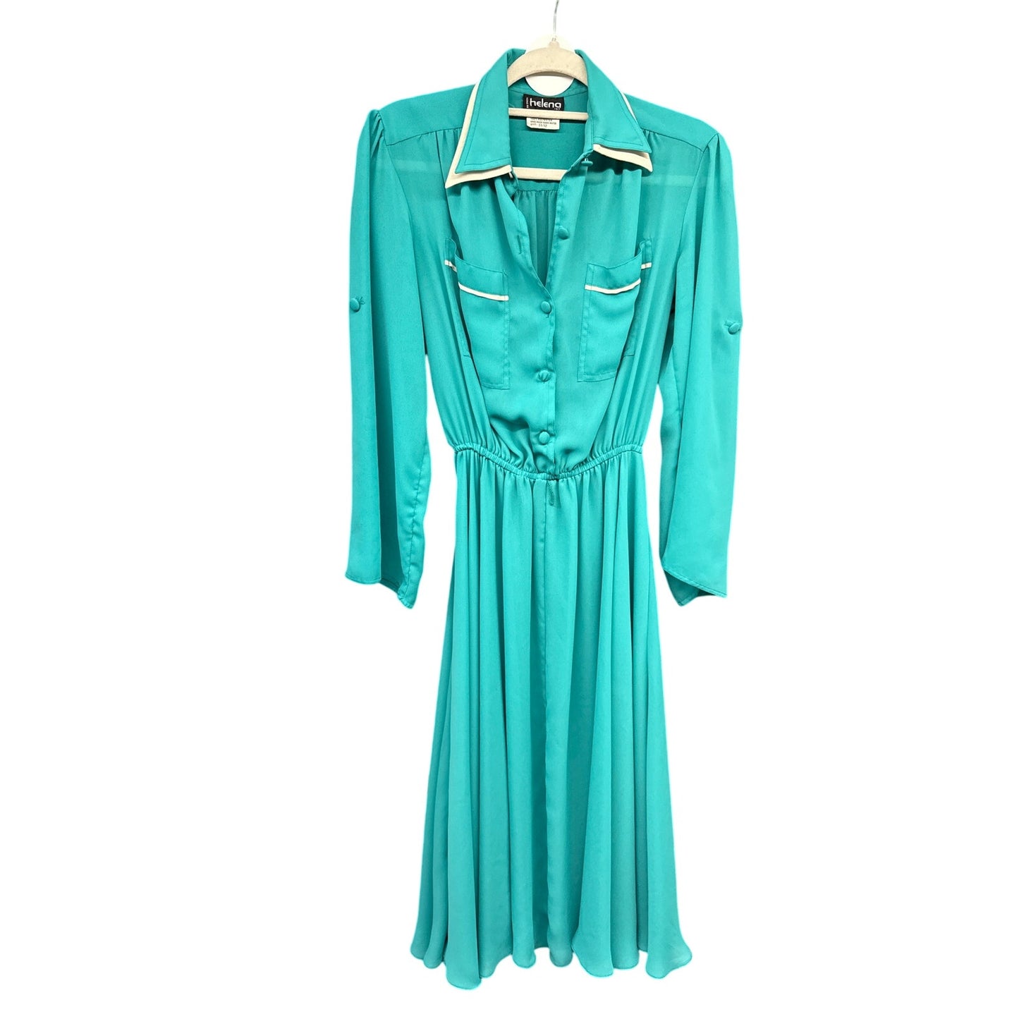 Vintage MCM Mint Sheer Chiffon 70s Dress Western Country Line Dance Rodeo Parton