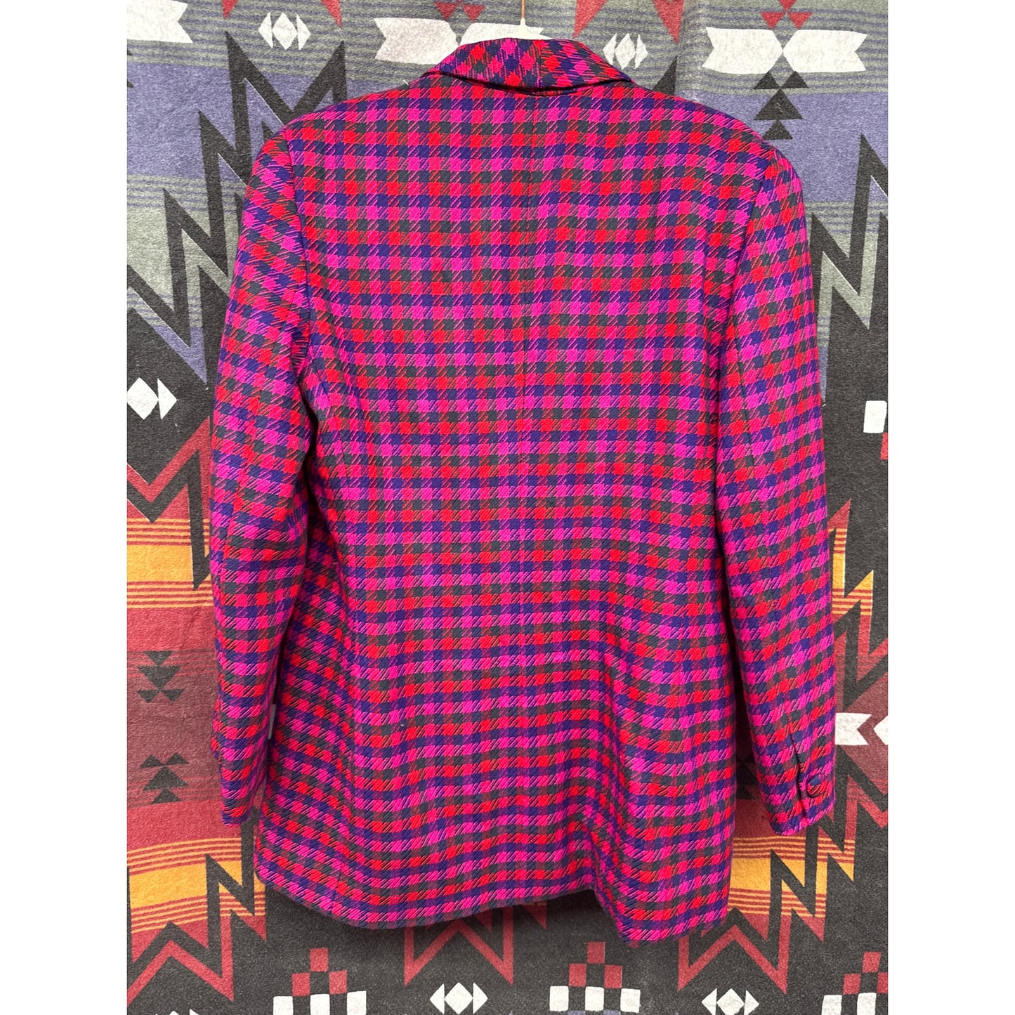 Evan Picone Women's Plus Size Blazer 12 Pink Plaid Professional Office Barbie