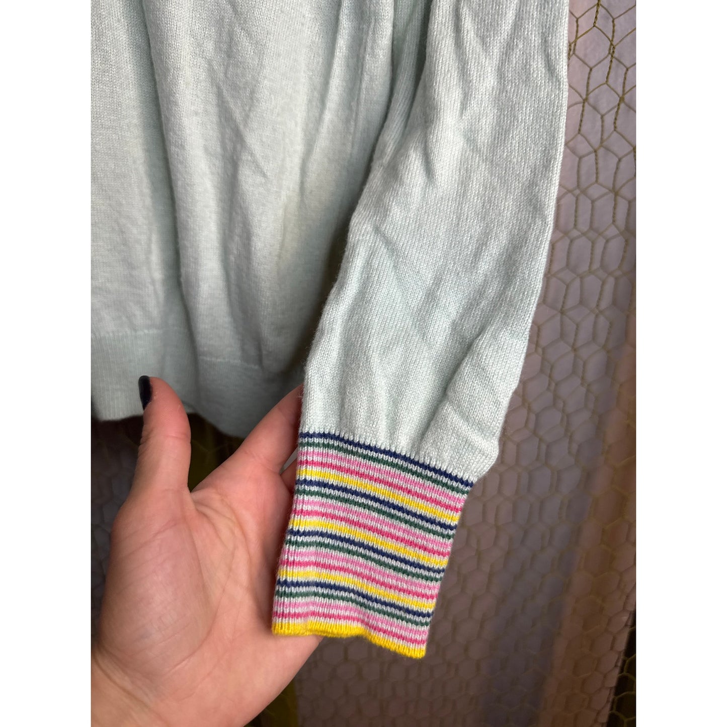 Boden Women's Sweater with Rainbow Details, Size 2, Wool and Kashmir