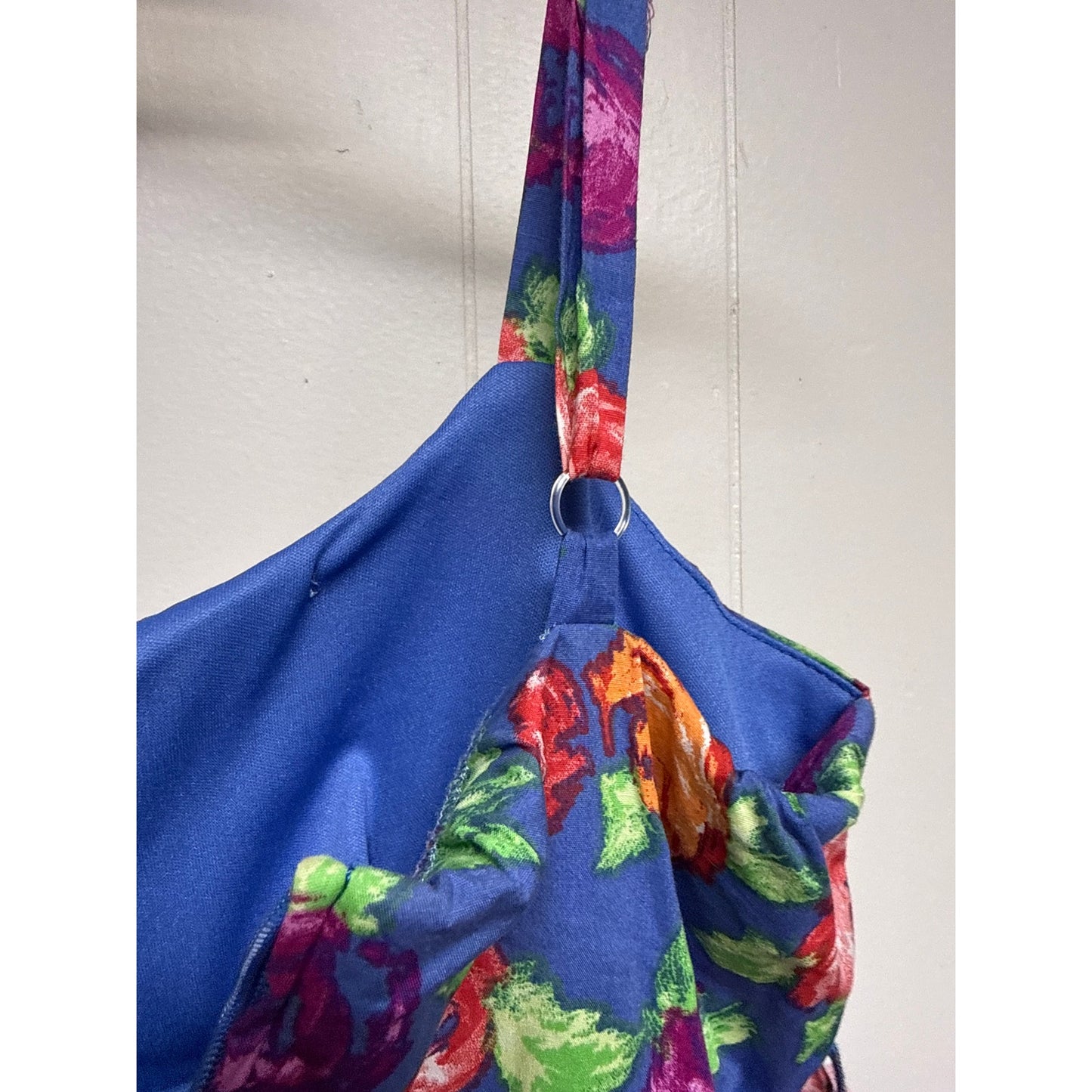 Preppy Y2K 90s Millennial Dress Size 8 Purple Orange Blue Bustle Cupcake Hem