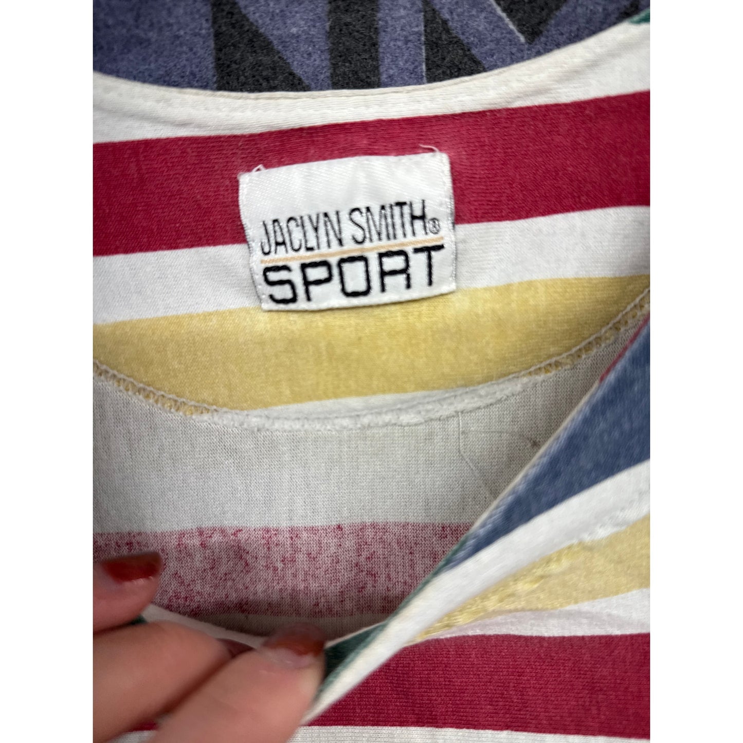 Jaclyn Smith Sport Large 90s Y2K T Shirt Rainbow Cotton Kidcore Sesame Street