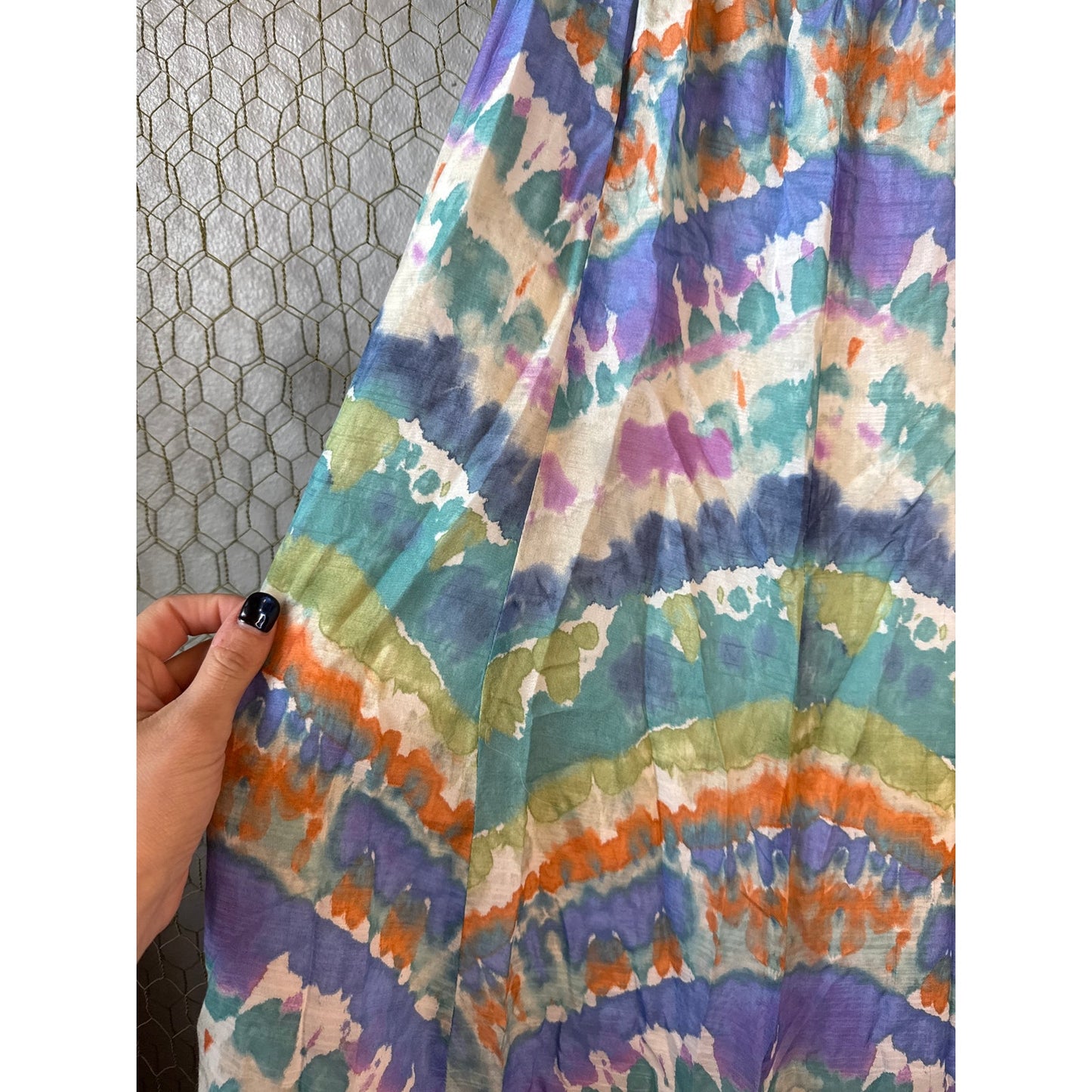 Nick and Zoe Size Small Silk Skirt Tie-dye Hippie Boho Earthy Versatile Summer