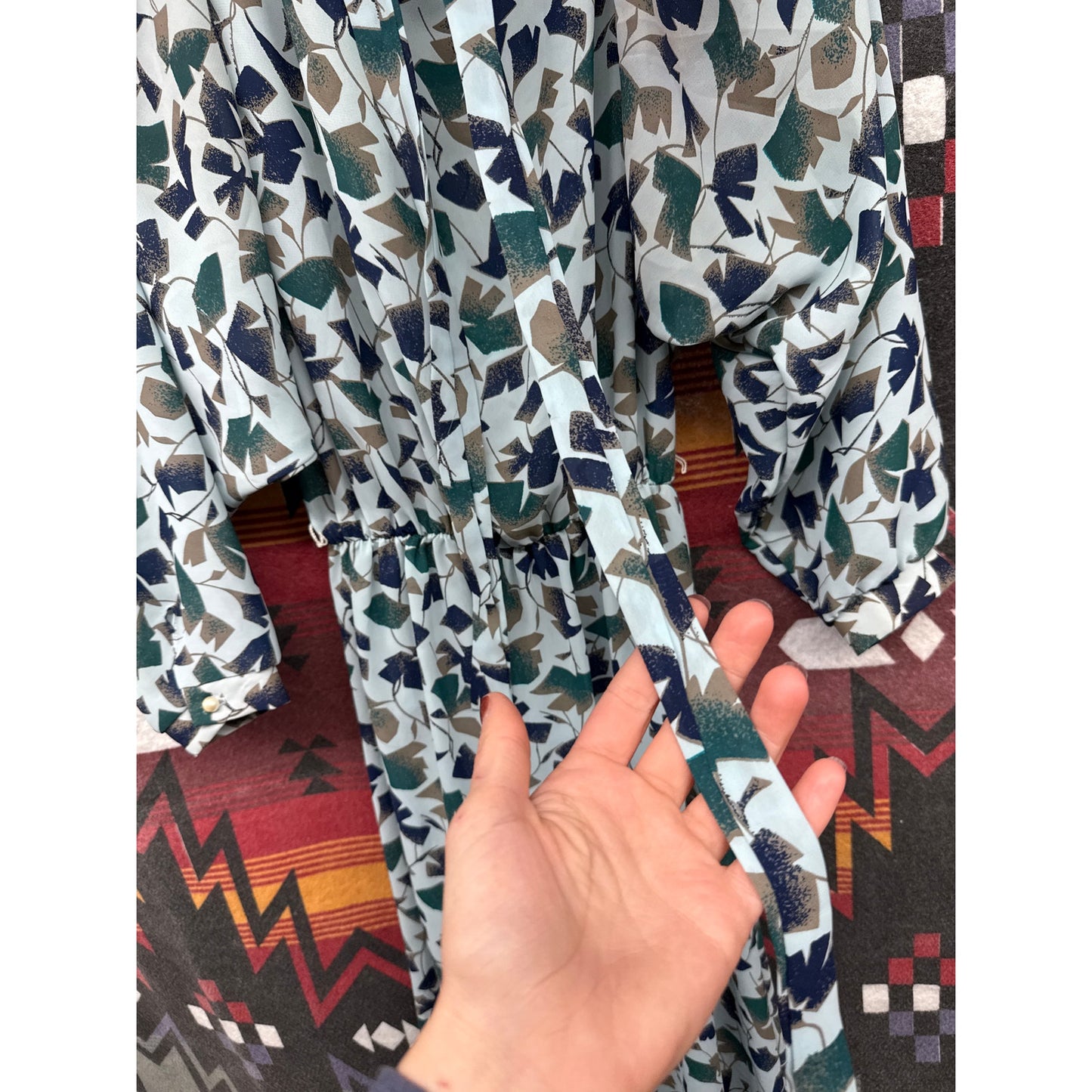 Moulin Rouge Women's Dress Vintage Sheer Leaves Art Camp 80s Trees Nature XL