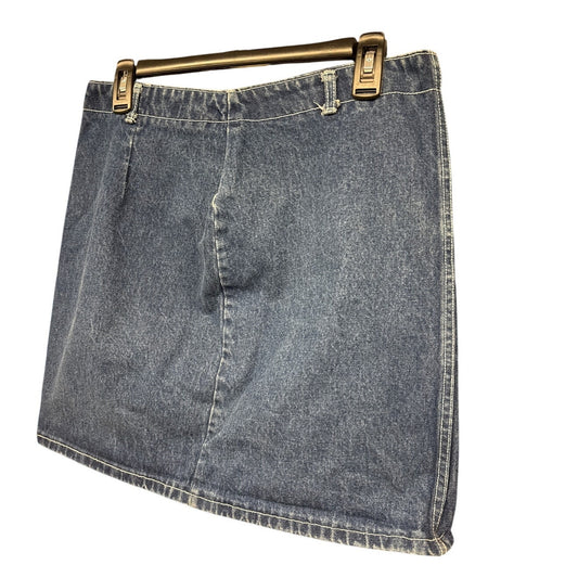 Y2K 90s Mini Denim Skirt Back Zip Western Country Rodeo Sexy