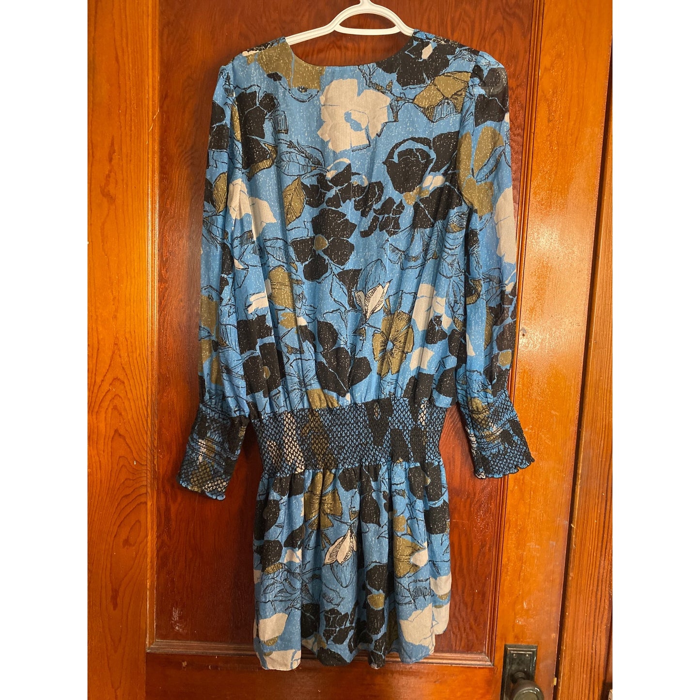 Hanley Women's 70s Inspired  Floral Drop Waist Batwing Bohemian Dress 6