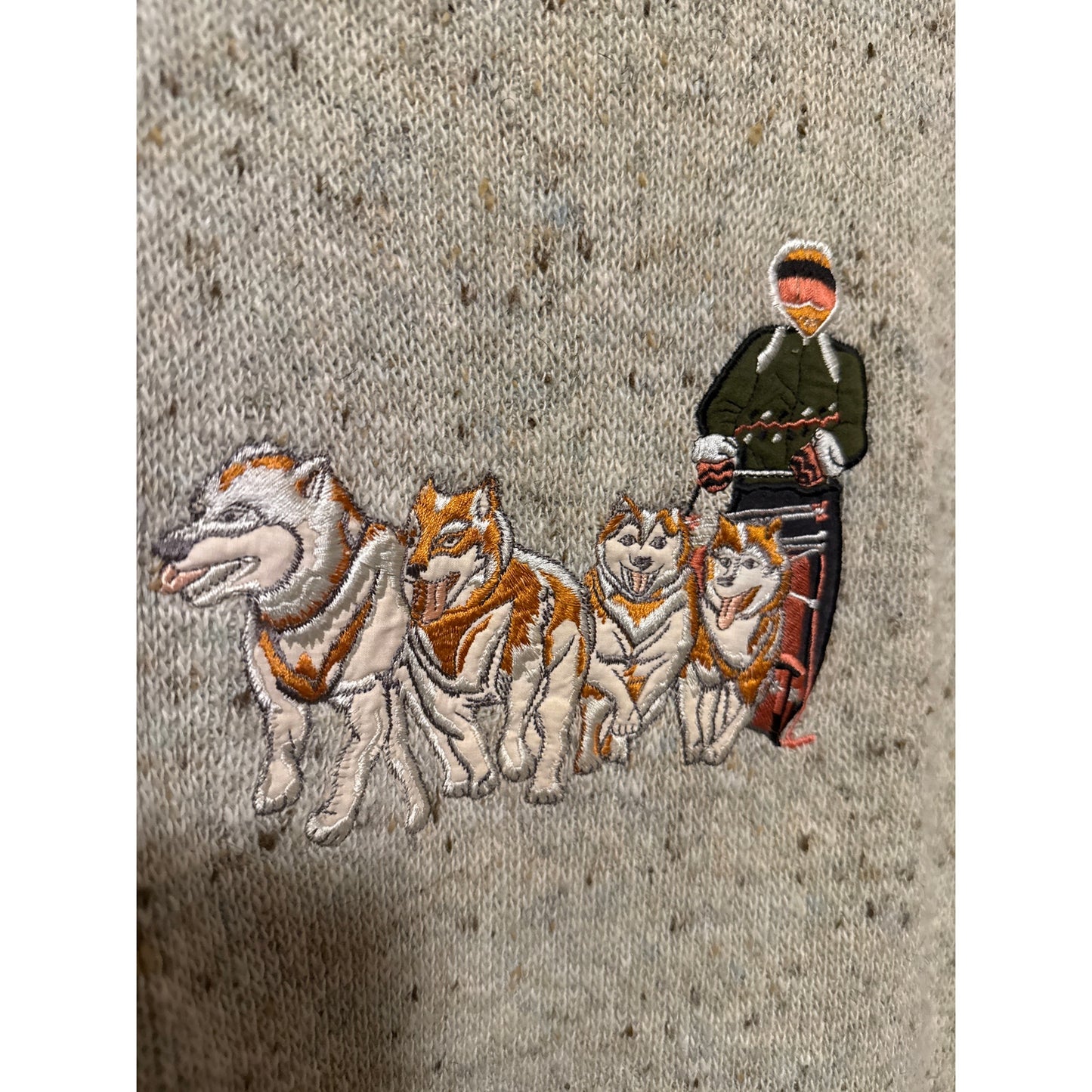 Vintage Alaskan Malamute Buckingham Wool Medium Unisex Speckled Winter Dog Sled