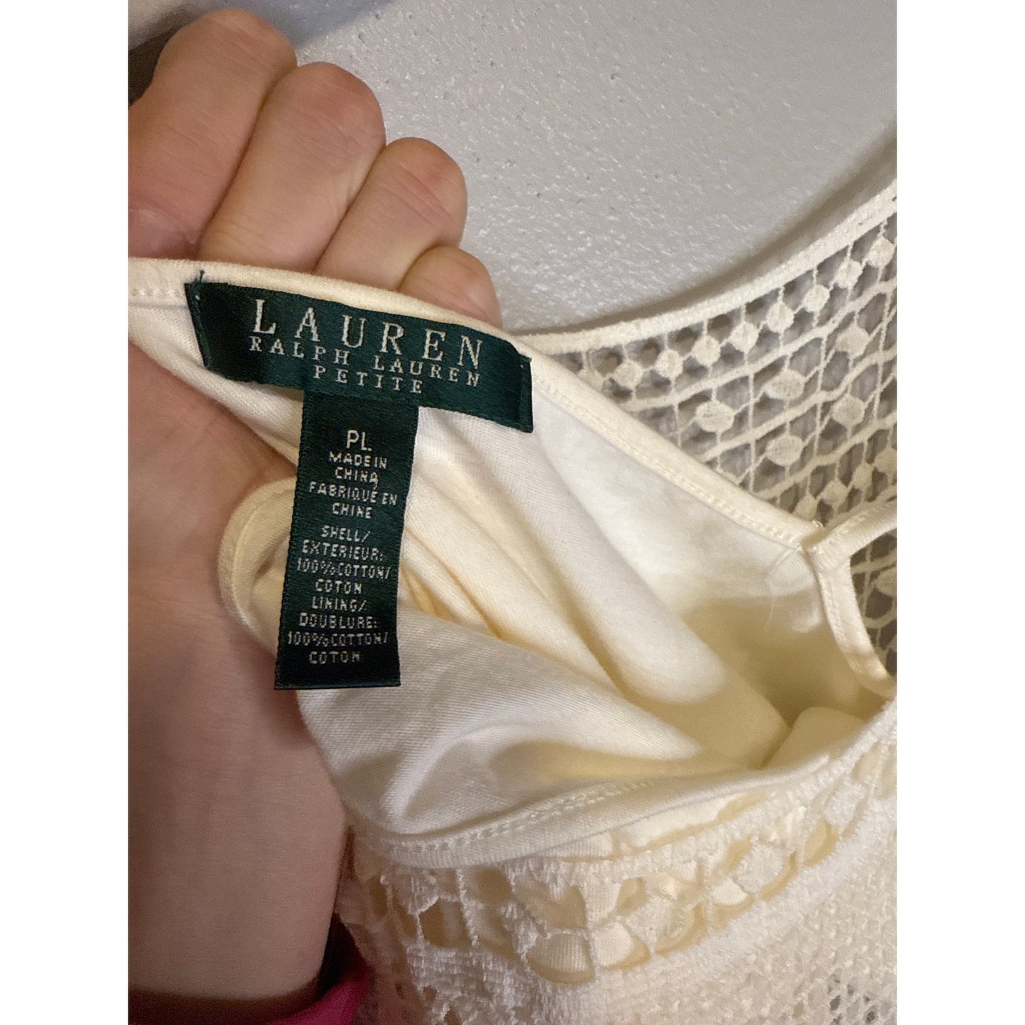 Lauren Ralph Lauren Dress Large Cream Sexy Crotchet Beach Wedding Western Fringe