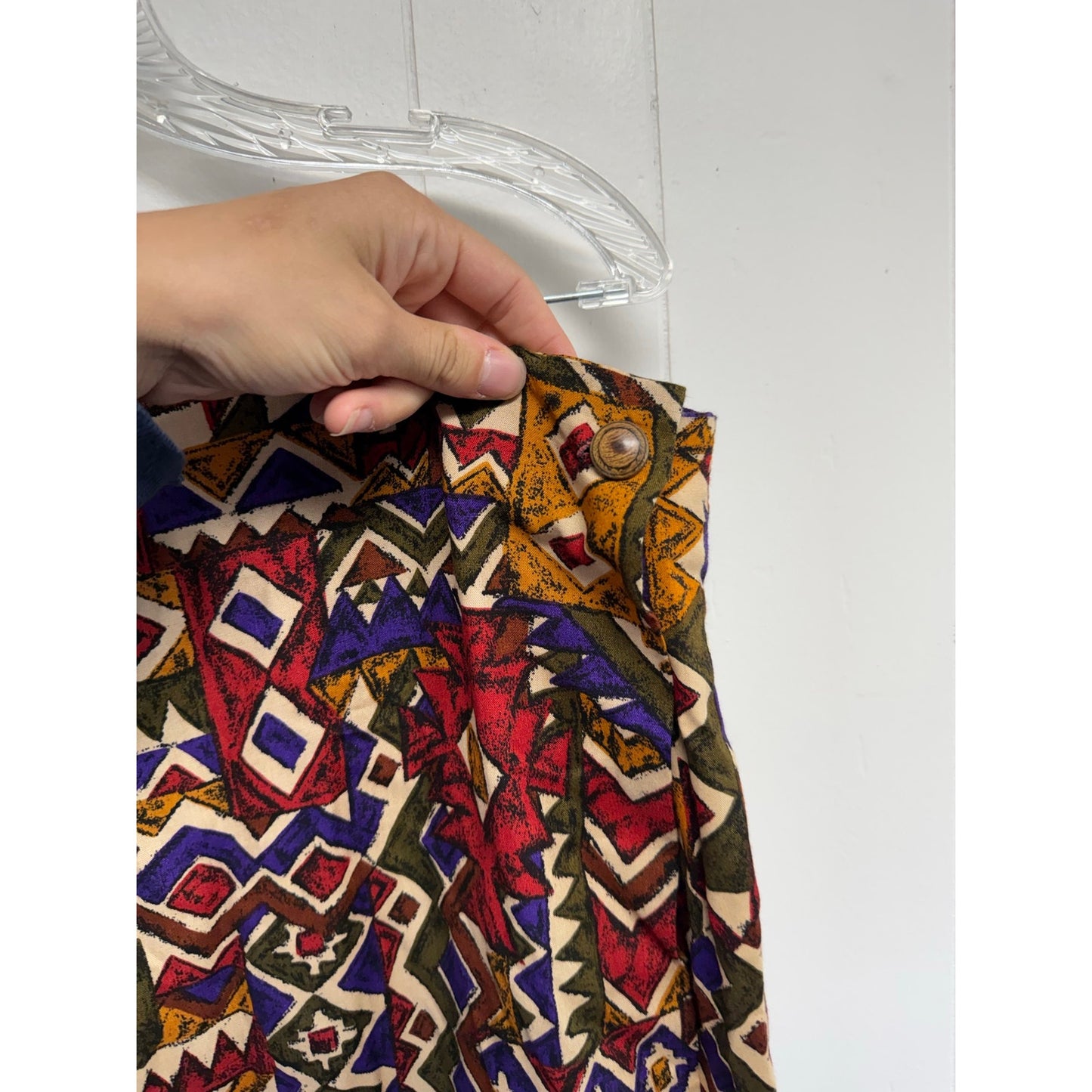 Vintage Tribal Aztec BoHo Artsy Pencil Skirt Wrap Design Stretchy