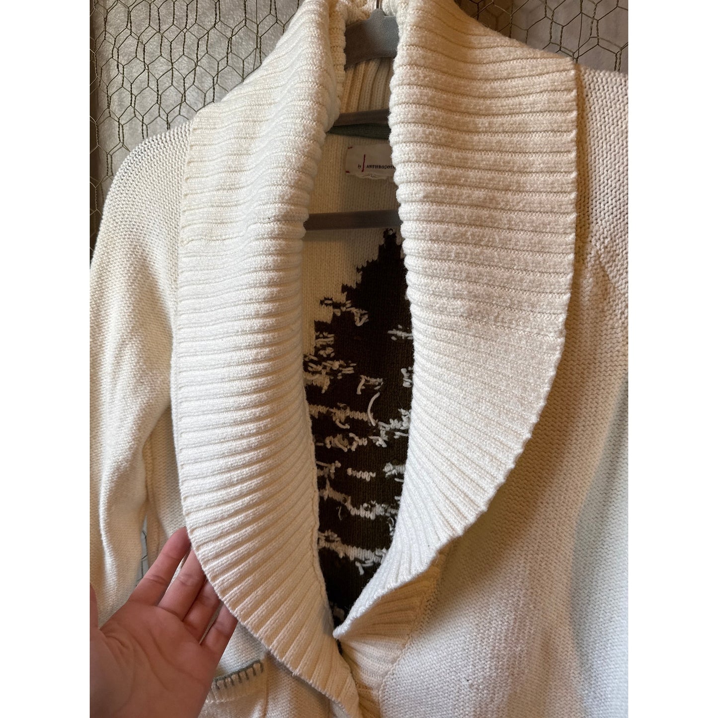 Anthropologie Nature Organic Earth Cardigan, Evergreen, NWOT, Women's Medium