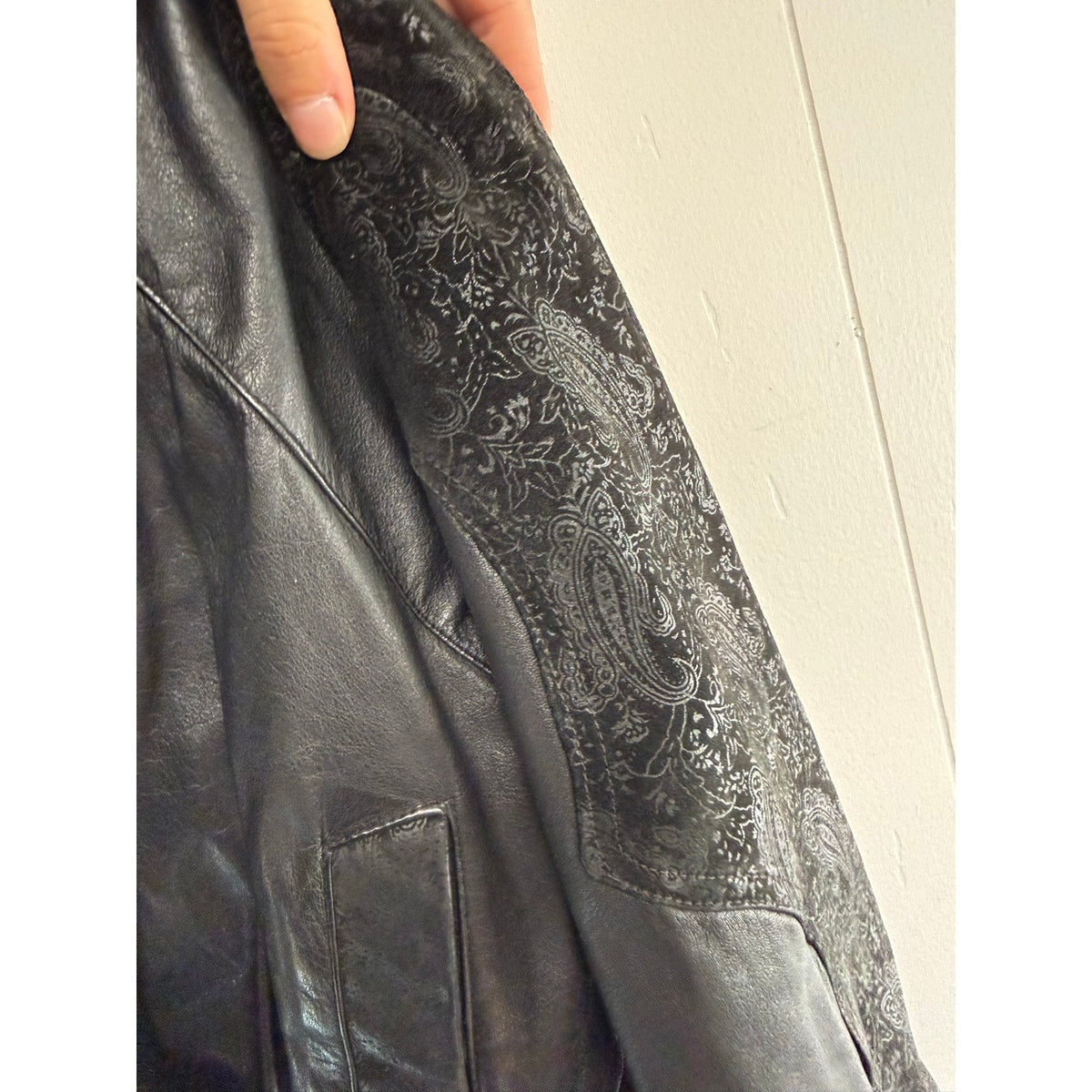 Wilson’s Womens Leather Vintage Black Leather Moto Jacket Medium Suede