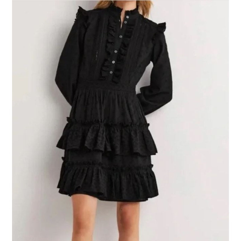 Boden Coquette Lolita Ruffle Broderie 12 Dress Whimsygoth Cottage Emo Fairy