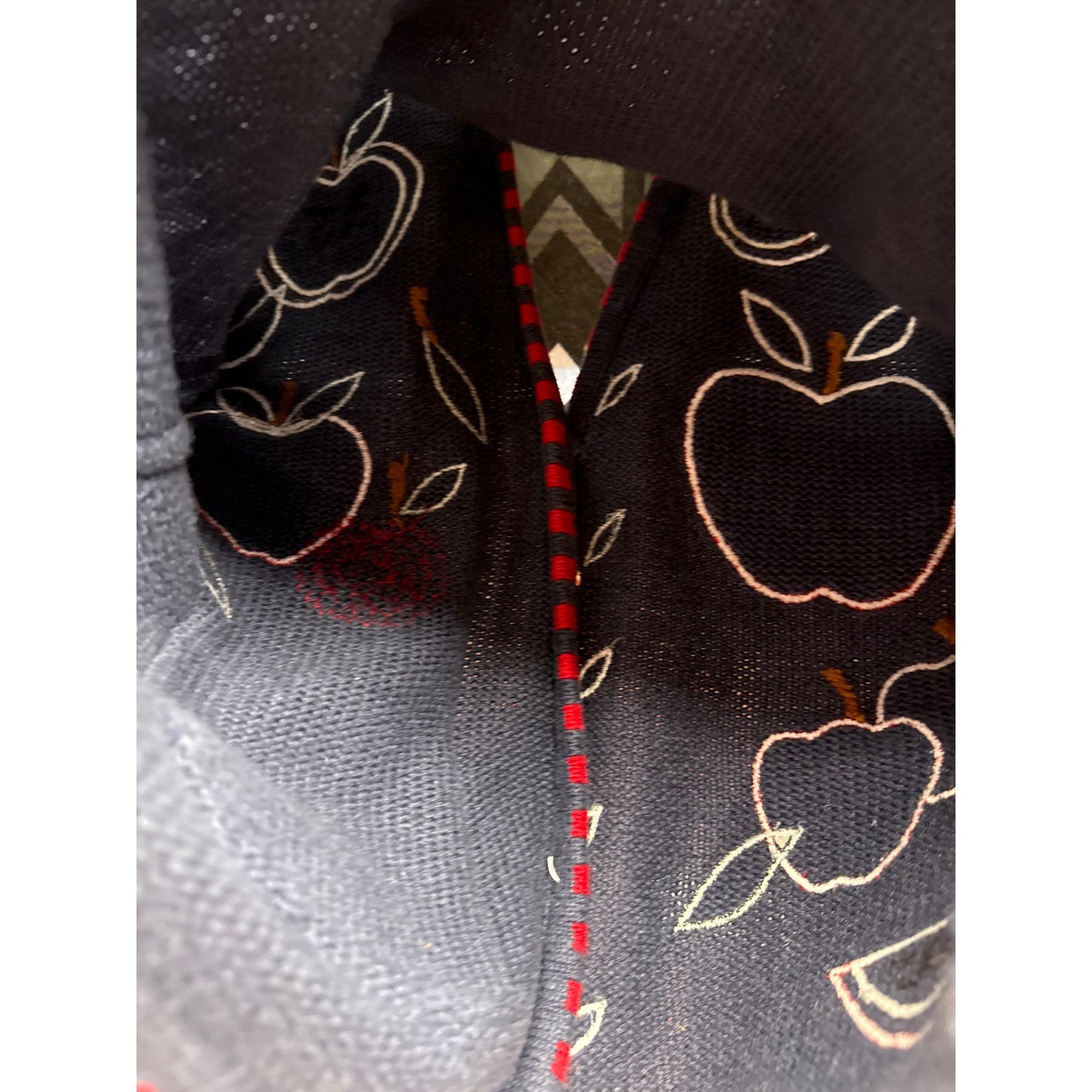 Mandal Bay Small Petite Vintage Cardigan Sweater Apple Embroidery Teacher Fall