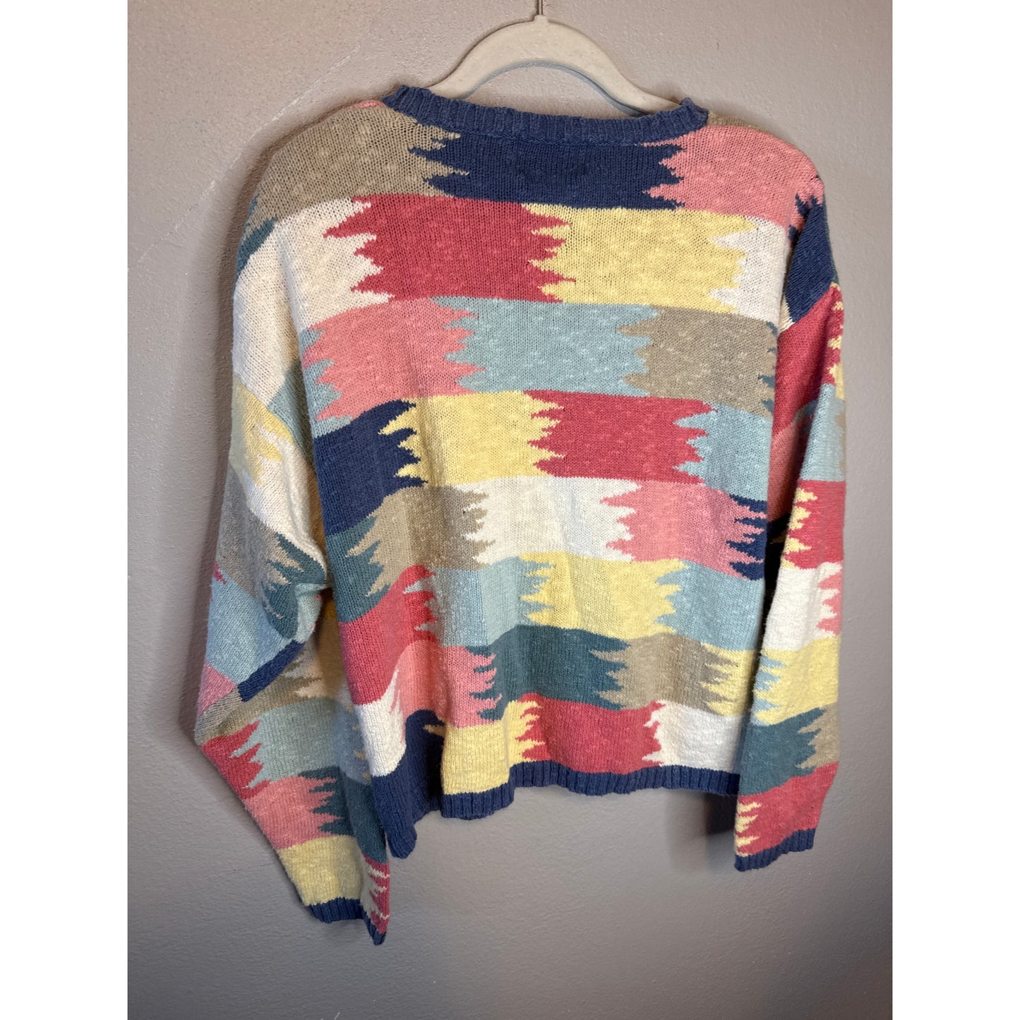 Christopher & Banks Western Tribal Large Patchwork Cardigan Vintage Rodeo