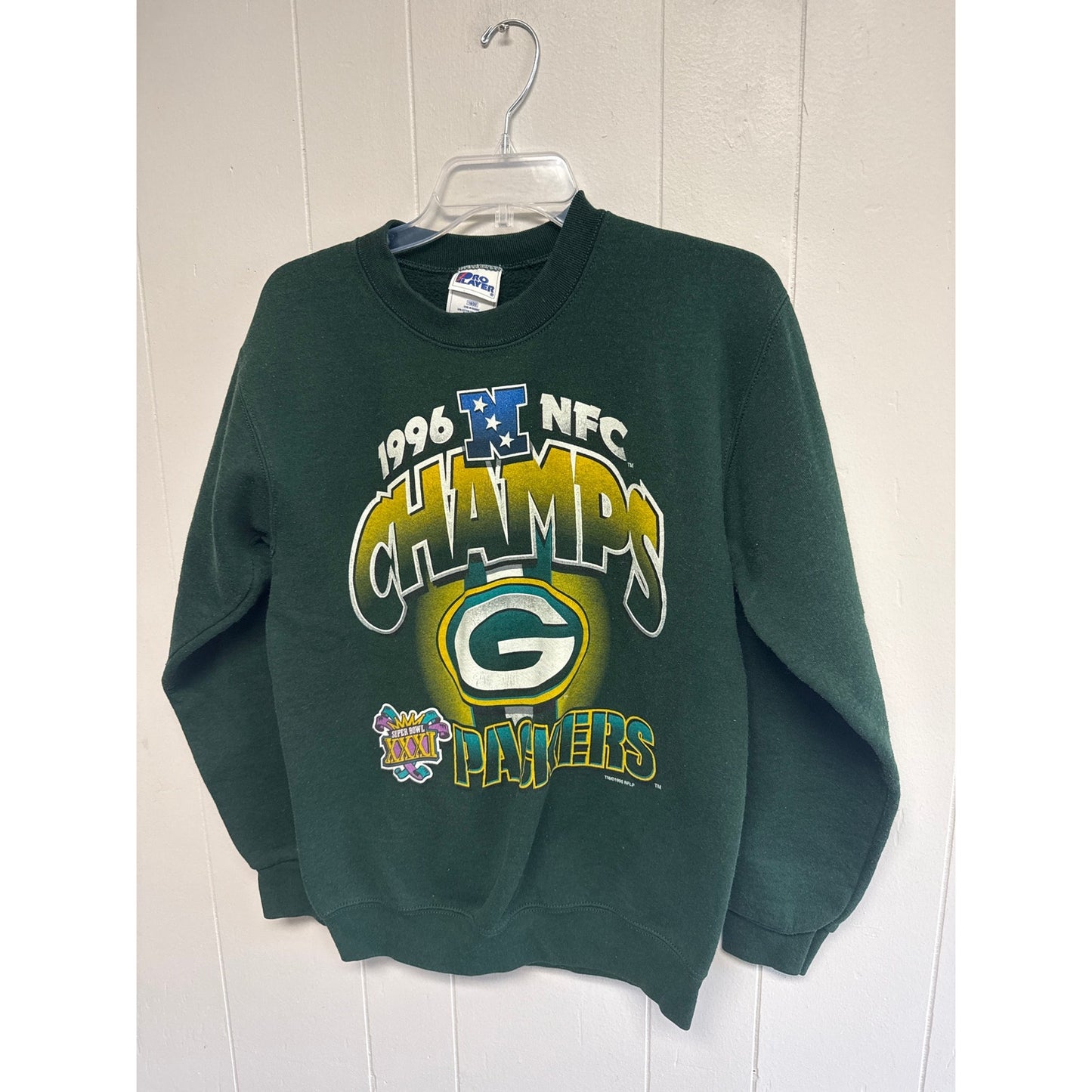 1996 Super Bowl Green Bay Packers Champions Unisex Crew Vintage Collectibles