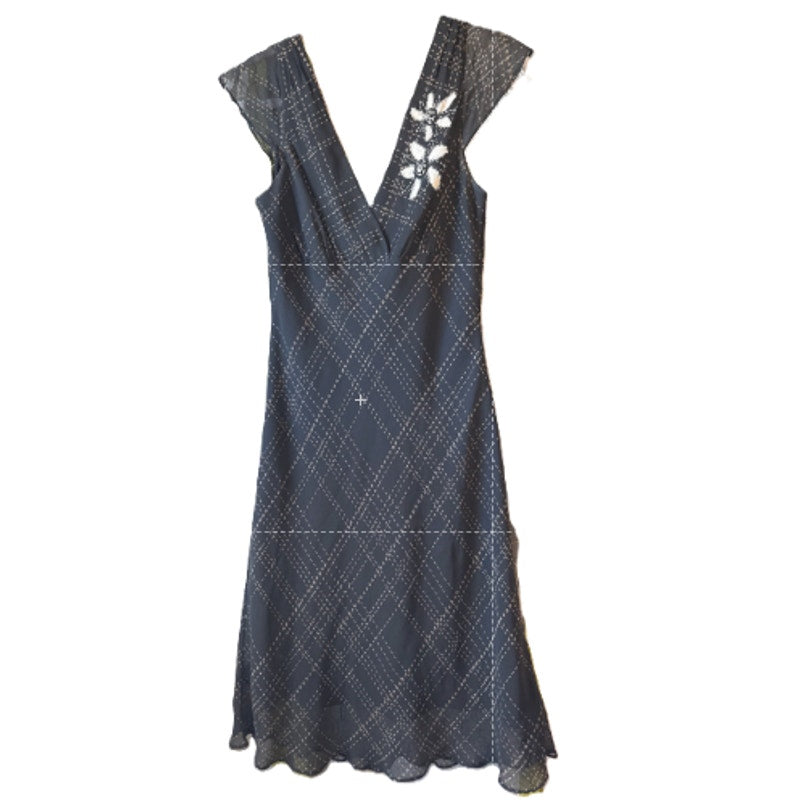 Y2K Vintage BCBG Max Azria Black Dress 8 Silk Flowy Hilary Duff Disney 90s SATC