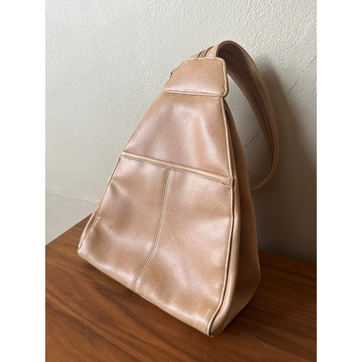 Y2K Vintage Nine and Company Tan Backpack Faux Leather Sling Bag
