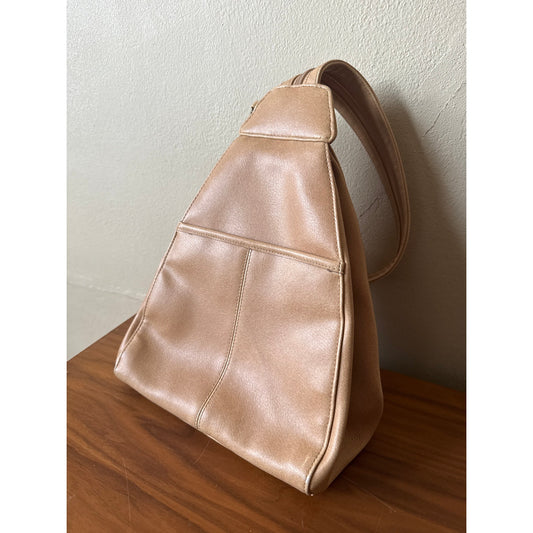 Y2K Vintage Nine and Company Tan Backpack Faux Leather Sling Bag