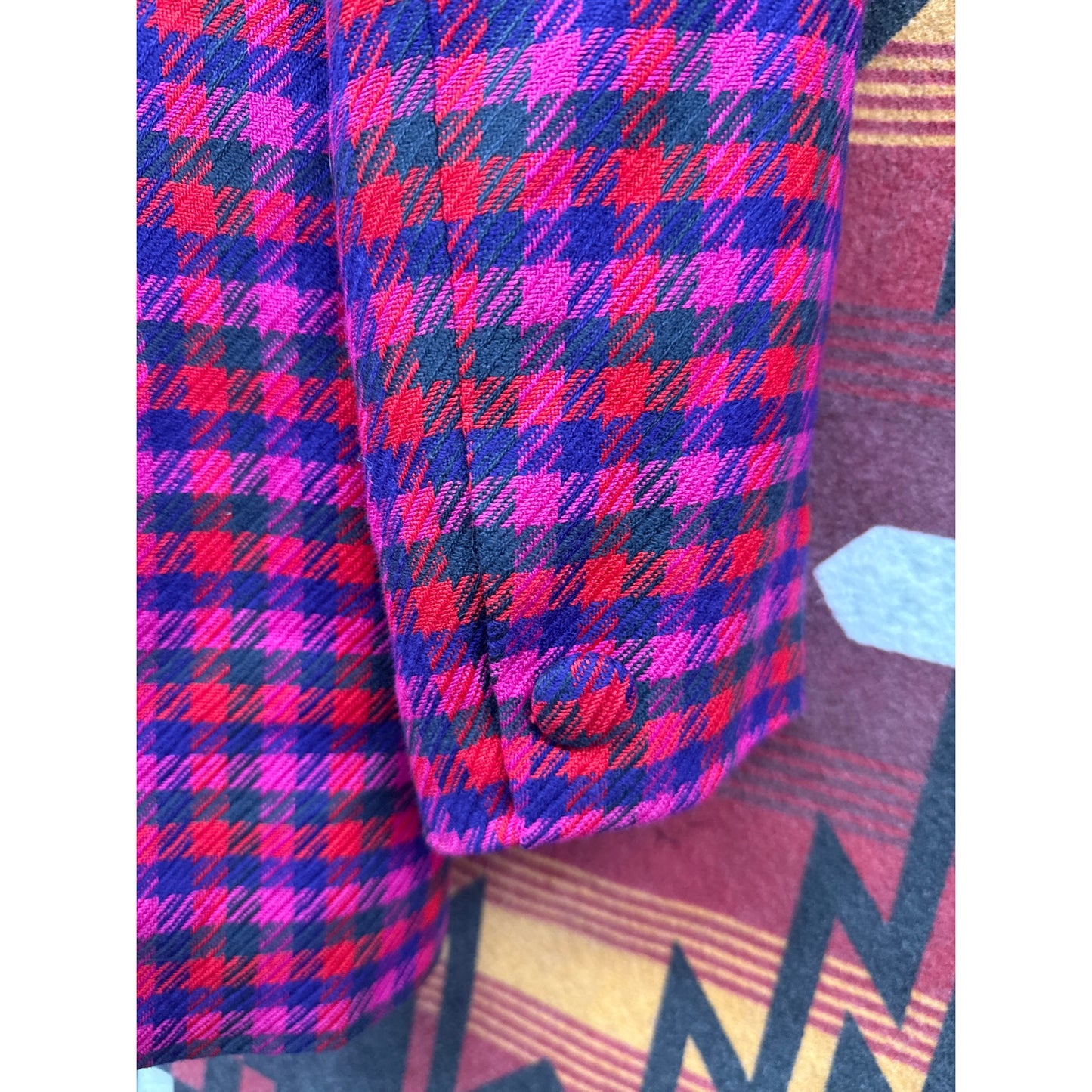 Evan Picone Women's Plus Size Blazer 12 Pink Plaid Professional Office Barbie