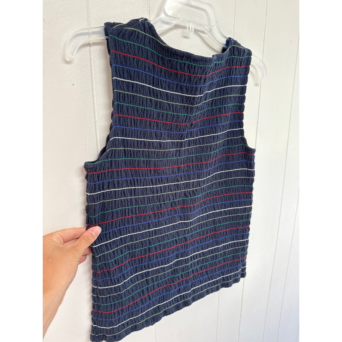 Christopher & Banks Medium Nautical Vintage Striped Stretchy Sleeveless Top