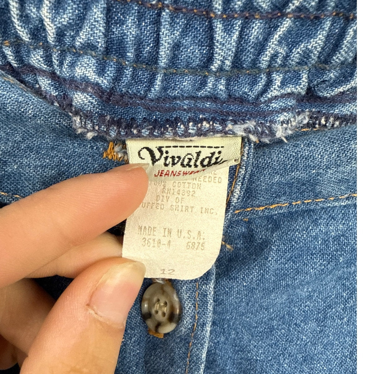 Vivaldi Denim Chambray Circle Swing Western Skirt Vintage 12