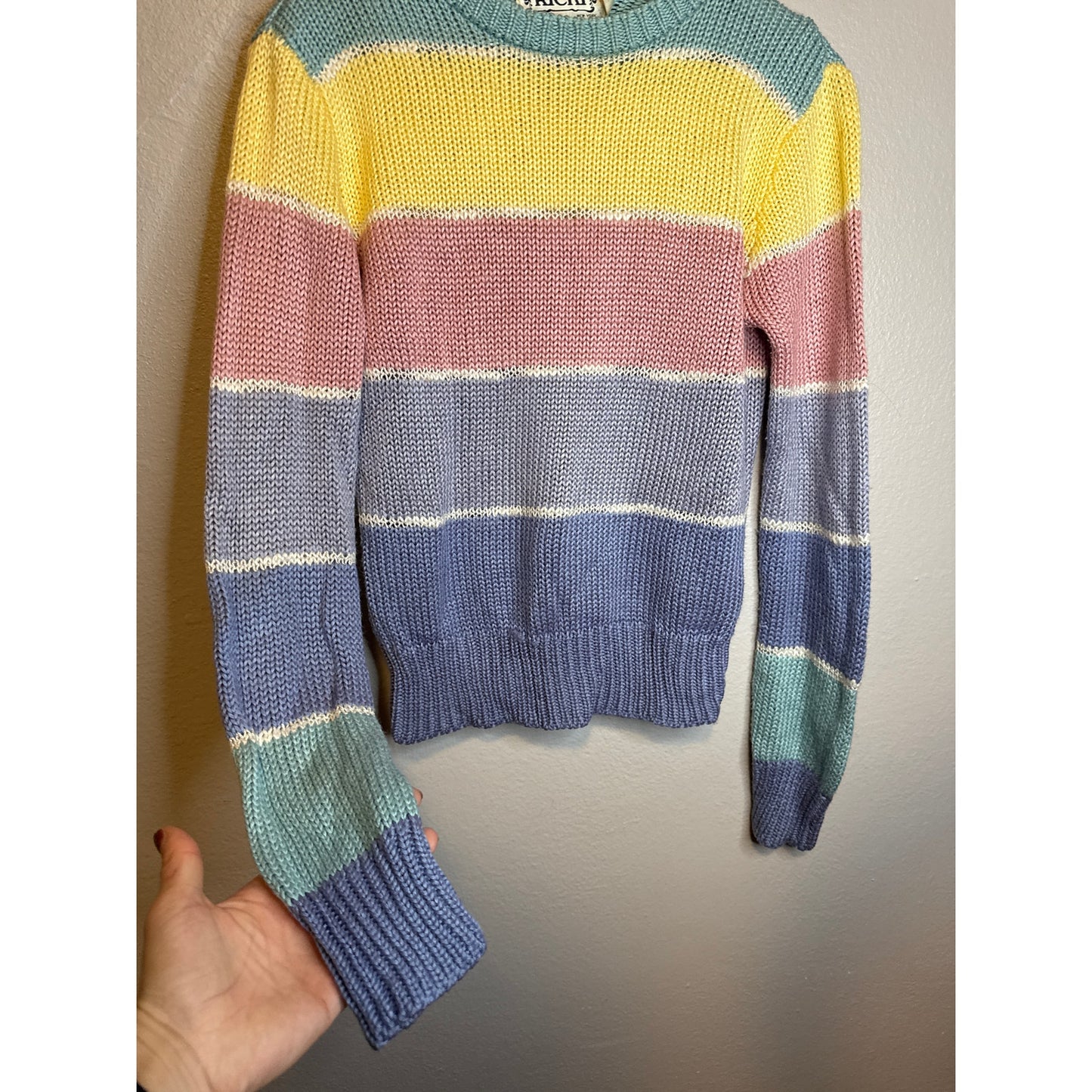 Vintage Ricki Rainbow 70s Sweater Small Striped Retro