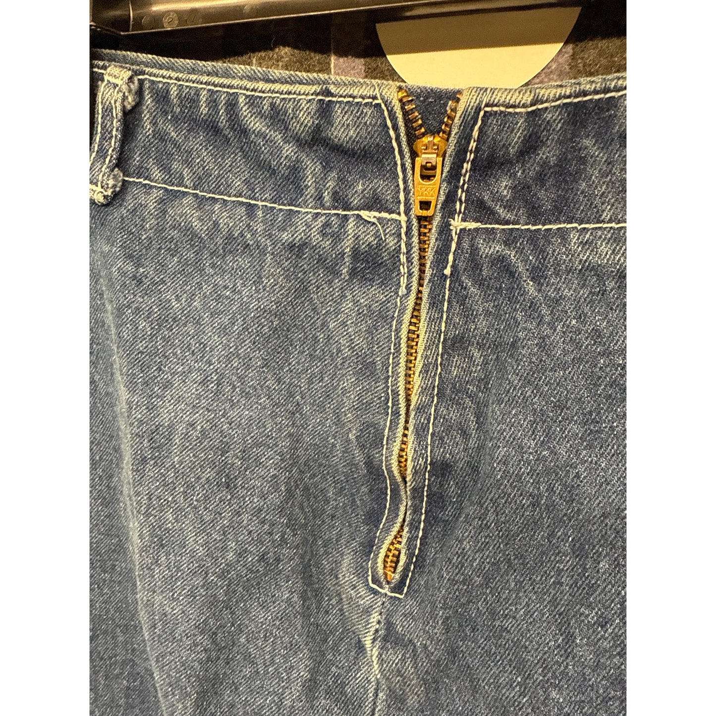 Y2K 90s Mini Denim Skirt Back Zip Western Country Rodeo Sexy