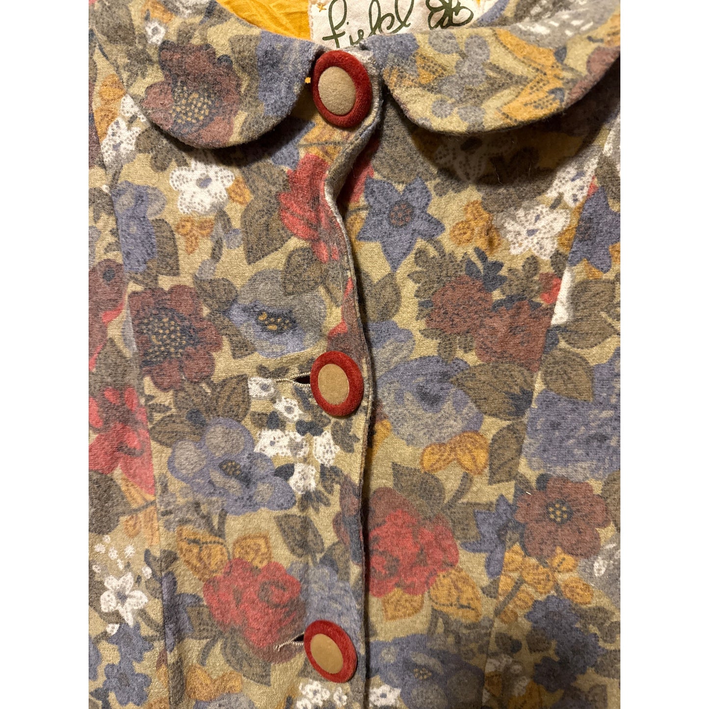 Anthropologie Field Flower Women's Floral Coat Small Twee Quirky New Girl Retro