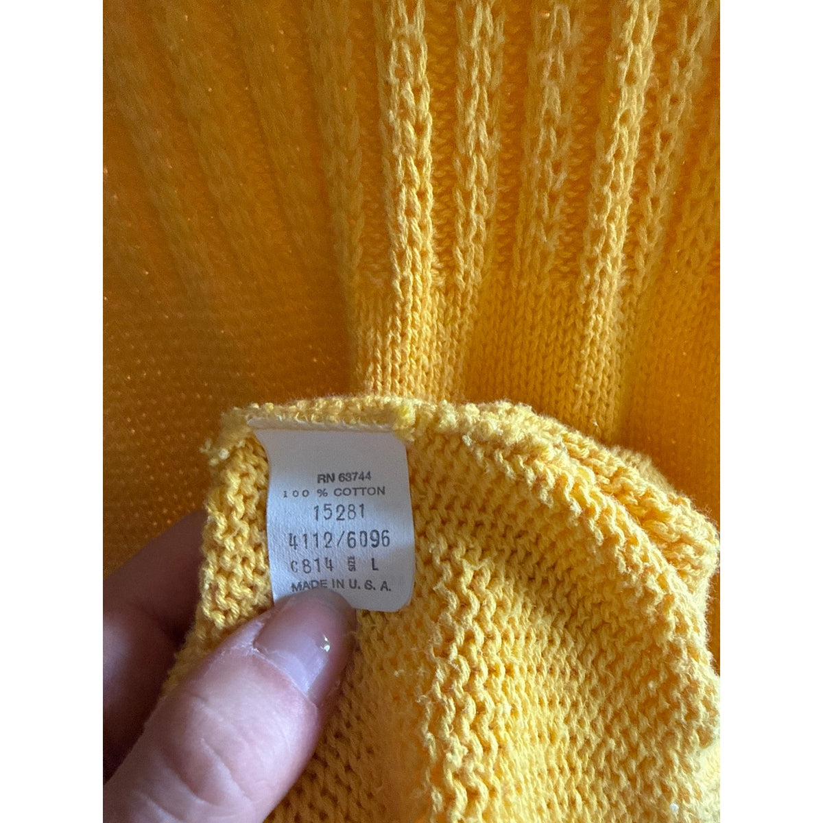 TailorSport Vintage Women’s Knit Sleeveless Sweater Large yellow 80s Cotton