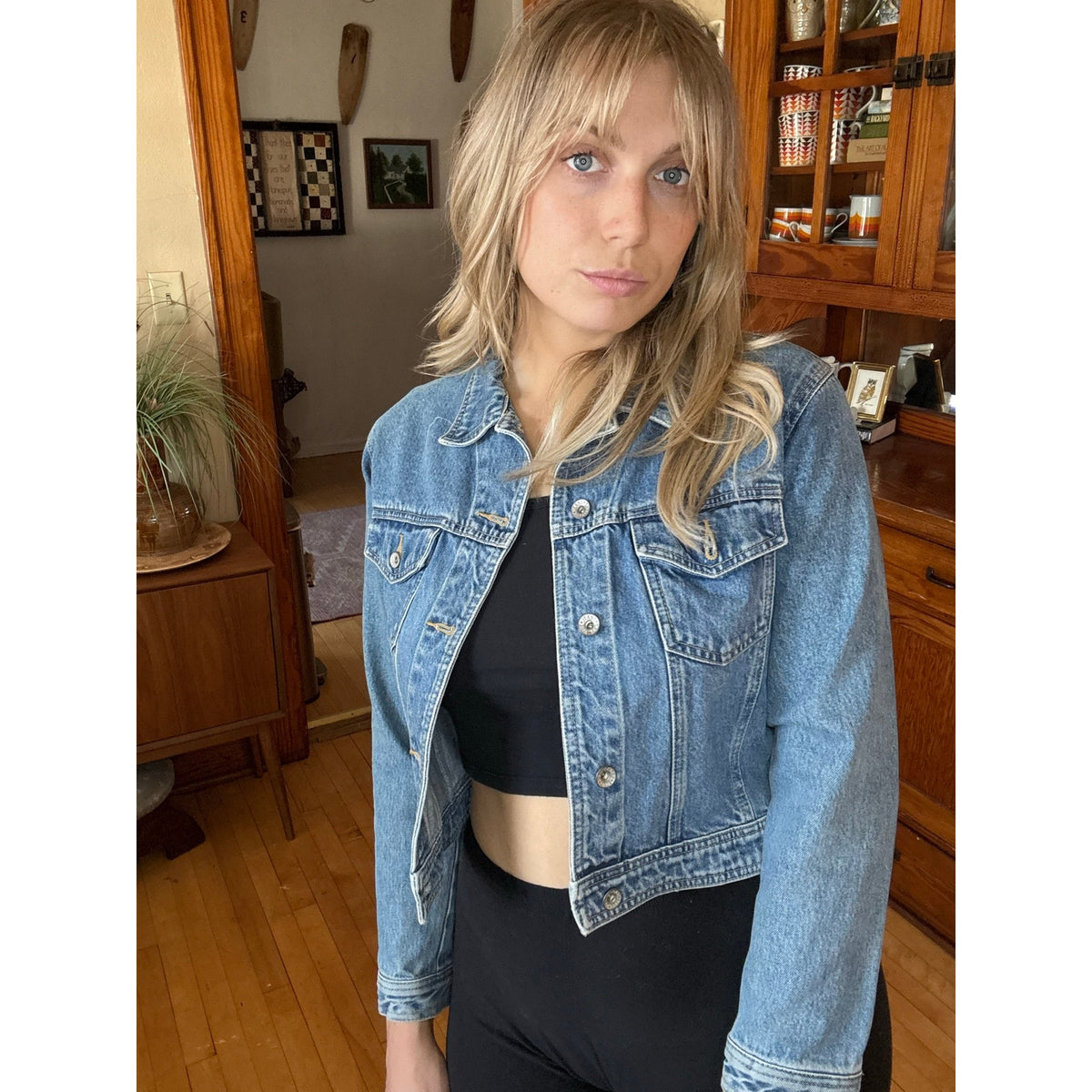 Y2K 90s Gap Blue Jeans Denim Jacket Medium MCM Vintage Whimsy Quirky Twee Patch