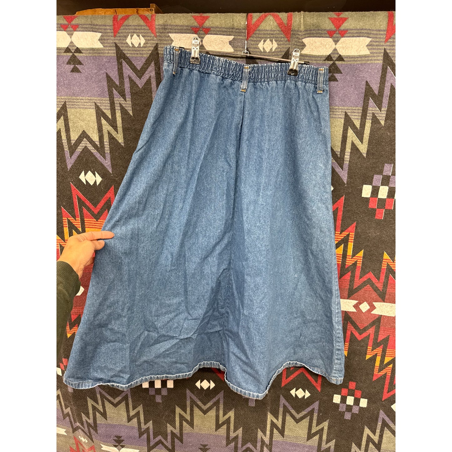 Vivaldi Denim Chambray Circle Swing Western Skirt Vintage 12