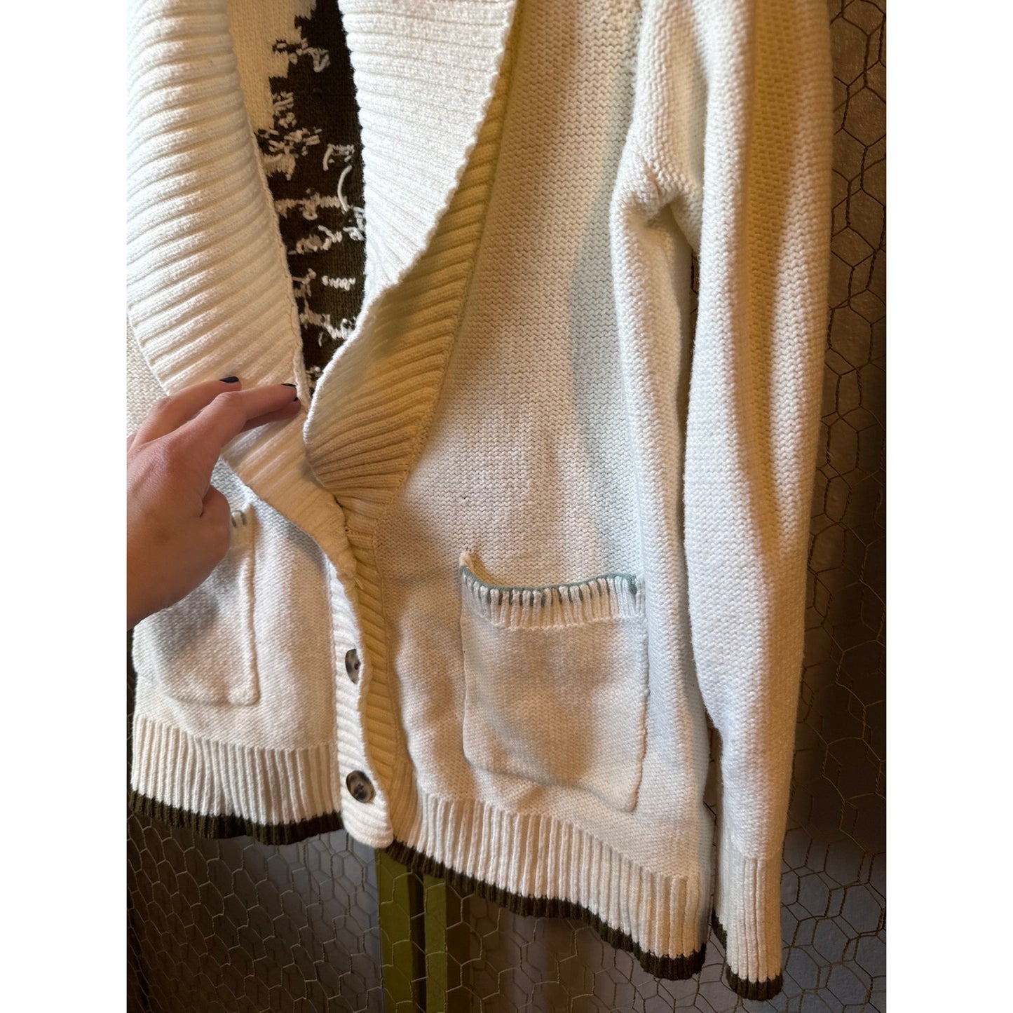 Anthropologie Nature Organic Earth Cardigan, Evergreen, NWOT, Women's Medium