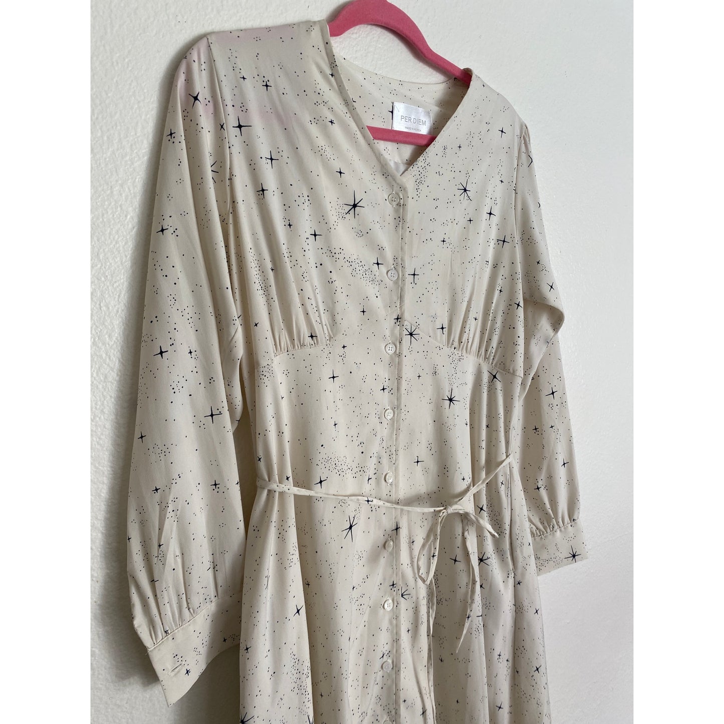 Anthropologie Per Diem Mid Century Modern Star Dress White Professional Medium