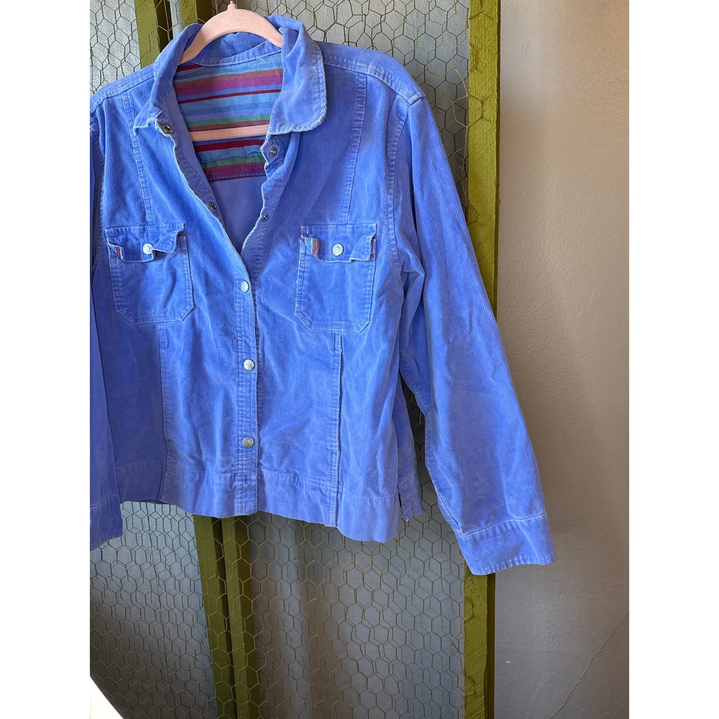 Fresh Produce Medium Periwinkle Corduroy Jacket 90s Y2K Gilmore girls Spring